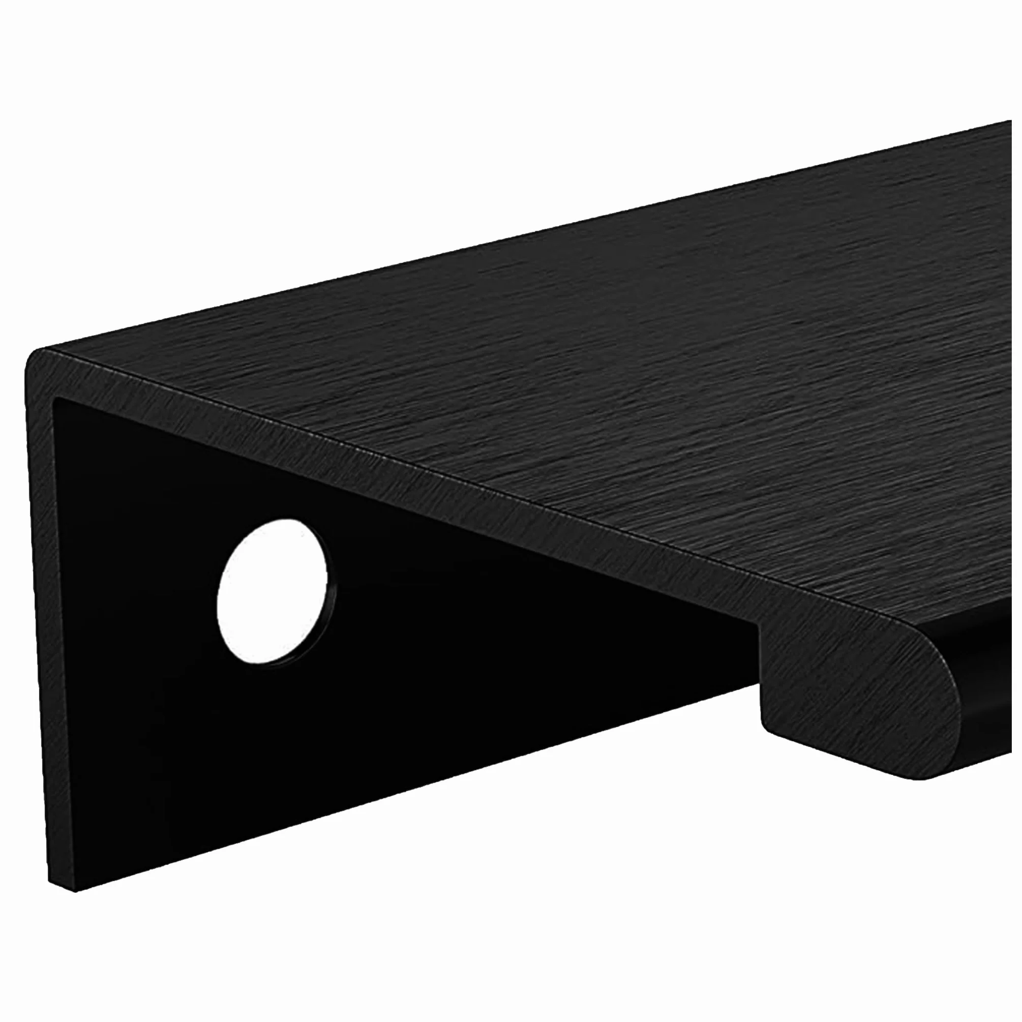 3 x 1,61 cala, 25 sztuk, idealne uchwyty do krawędzi, uchwyty na palce 7,6 cm do szafek, materiał aluminiowy, matowe czarne wykończenie, uchwyty premium do szuflady kuchennej (ze śrubami)