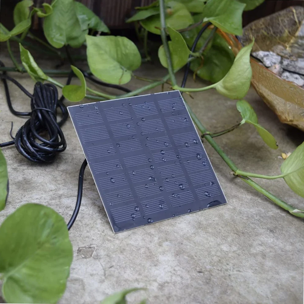 Decdeal Solarna pompa wodna 7 V, 7 V, długość kabla 300 cm, maksymalny przepływ 150 l/h, nadaje się do użytku na zewnątrz, do ogrodu