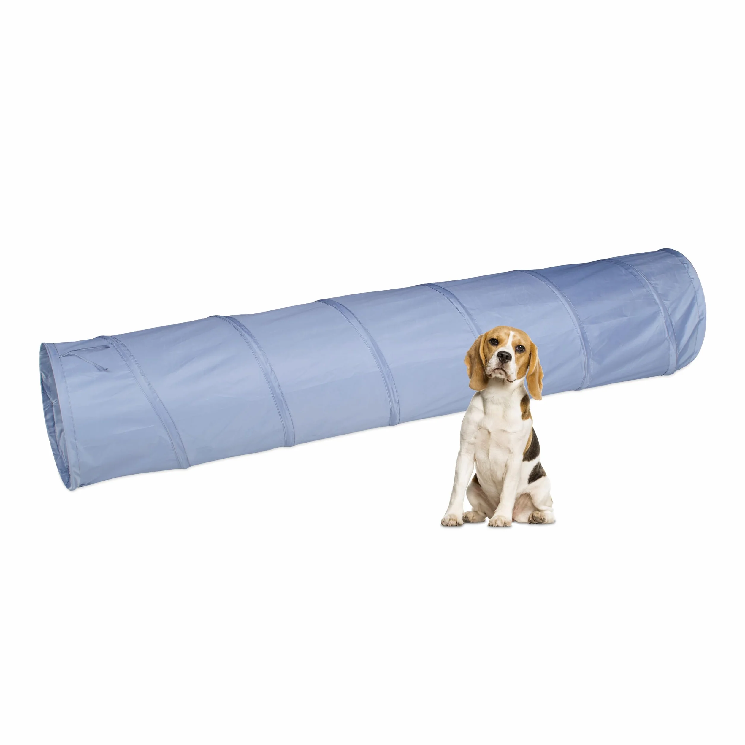 Relaxdays Hundetunnel 2 m składany tunel dla psa Ø 40 cm szary poliester