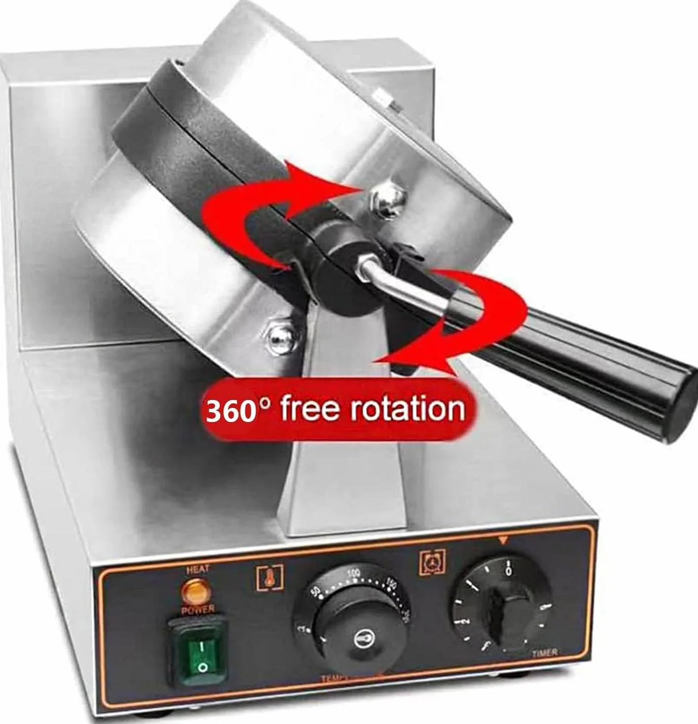 Komercyjny ekspres do hamburgerów 1300 W, nieprzywierająca elektryczna prasa do panini, kontrola temperatury 50-300℃, dwustronne ogrzewanie, 5-minutowy timer Single