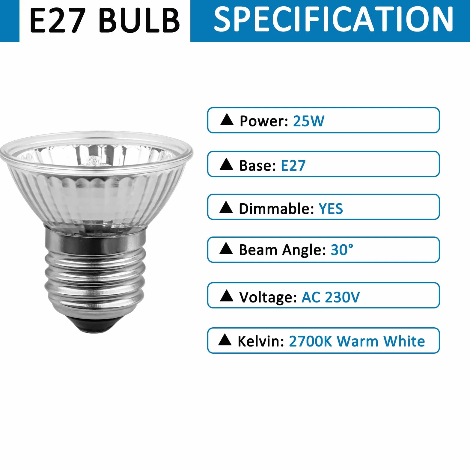Lampa grzewcza halogenowa E27 25W UVA UVB AC230V dla żółwi gadów 4 sztuki