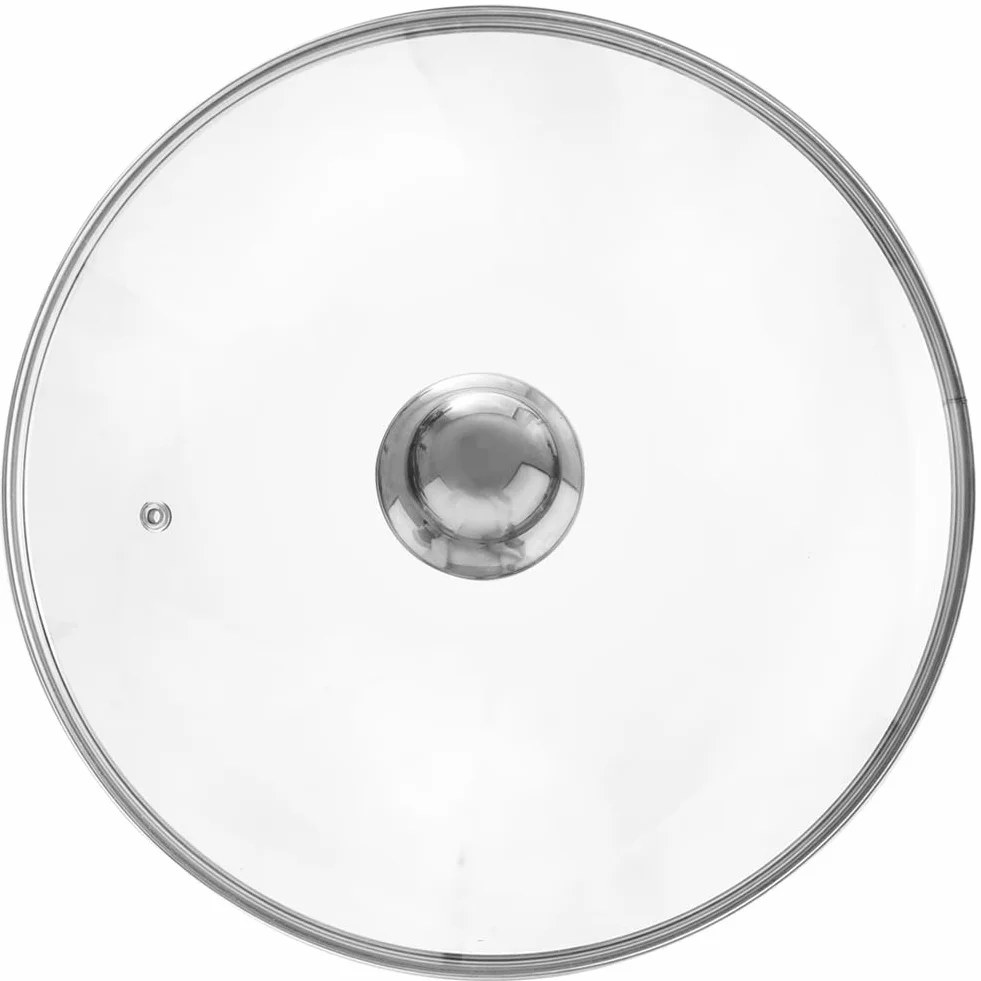 Orion B07HXV65NN Żaroodporna szklana pokrywa z pierścieniem i krawędzią ze stali nierdzewnej, średnica 30 cm