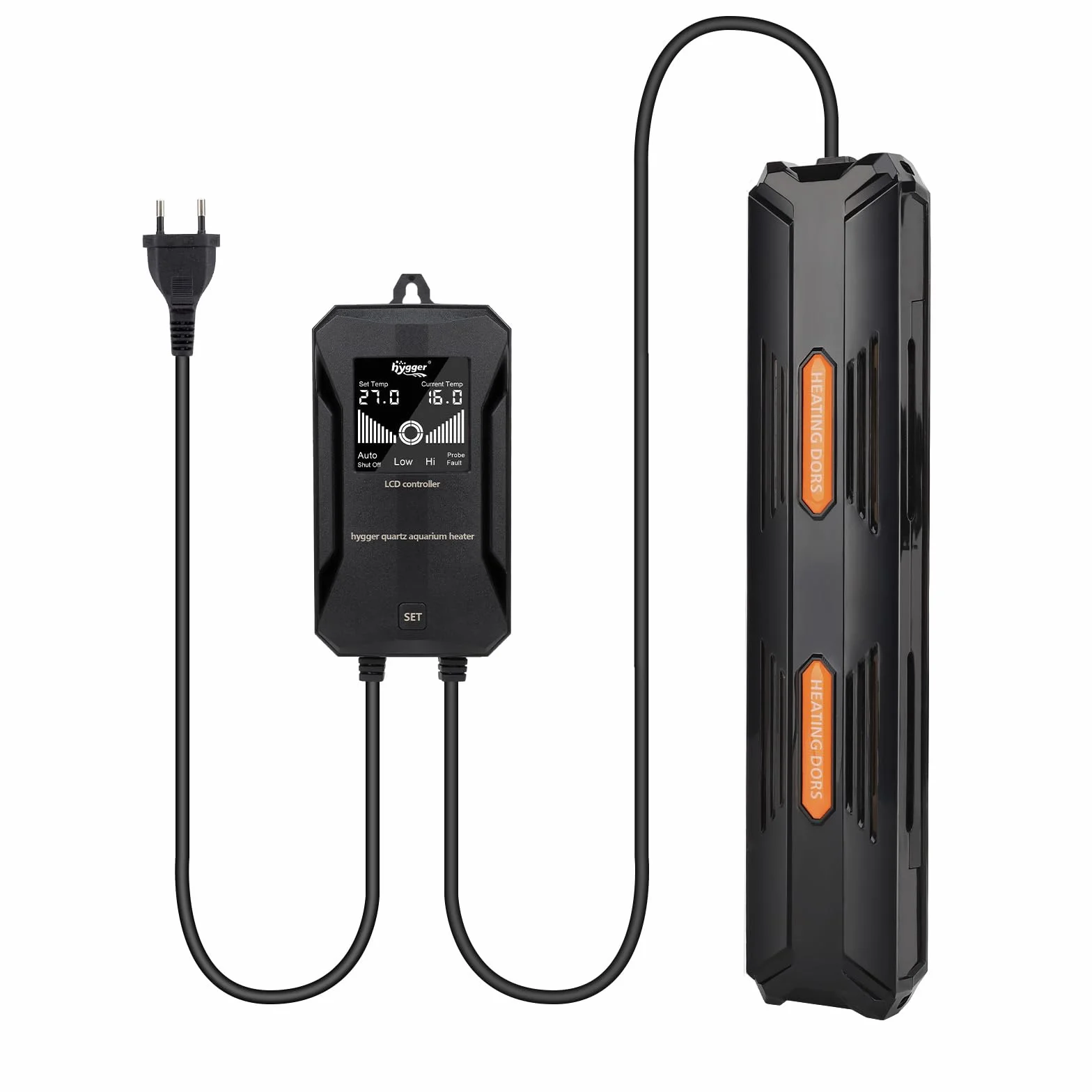 hygger Ogrzewanie akwarium, 100W Regulowana temperatura grzałka do akwariów, grzałka akwariowa z zewnętrznym wyświetlaczem LCD do 100-200L słodkowodnego lub słonowodnego akwarium z rybami