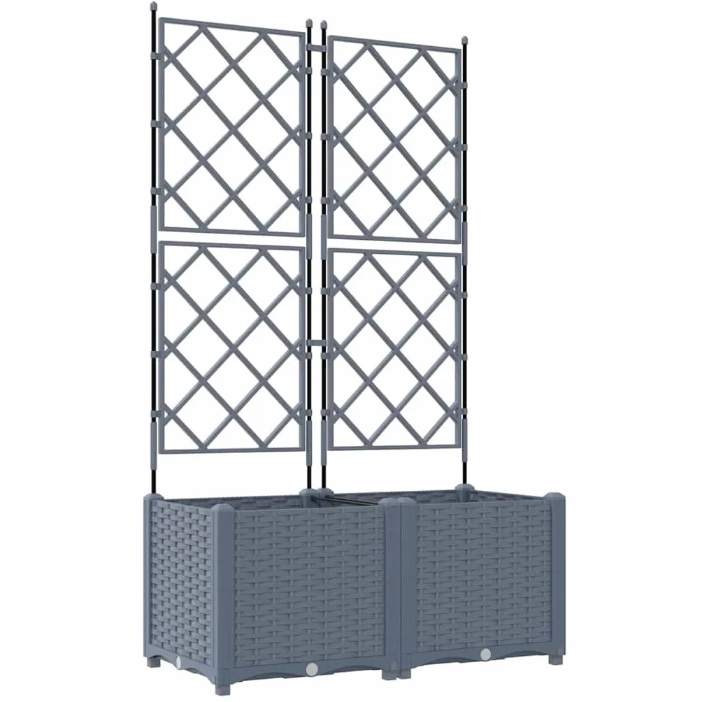 vidaXL Doniczka ogrodowa 2 pcs Jasnoszary 80 x 40 x 143 cm, Nowoczesny, wytrzymały doniczka do ogrodu, elegancki pojemnik z plastiku, odporny dekor zewnętrzny