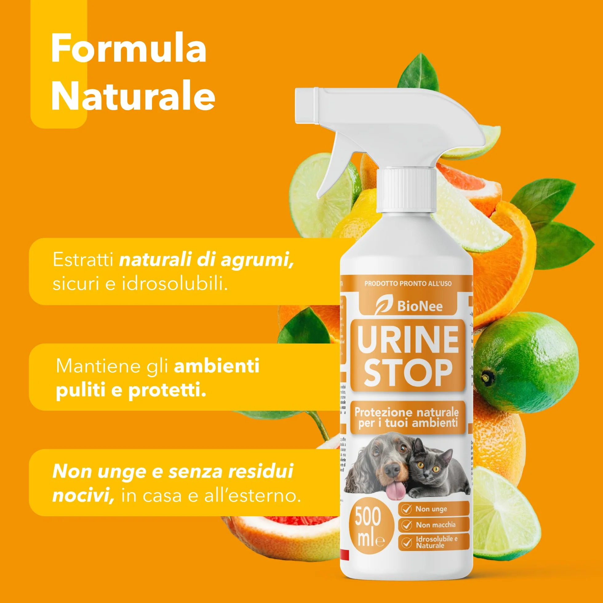 Urine Stop naturalny spray dla psów i kotów 500 ml podwójne działanie odstraszający i usuwający zapachy
