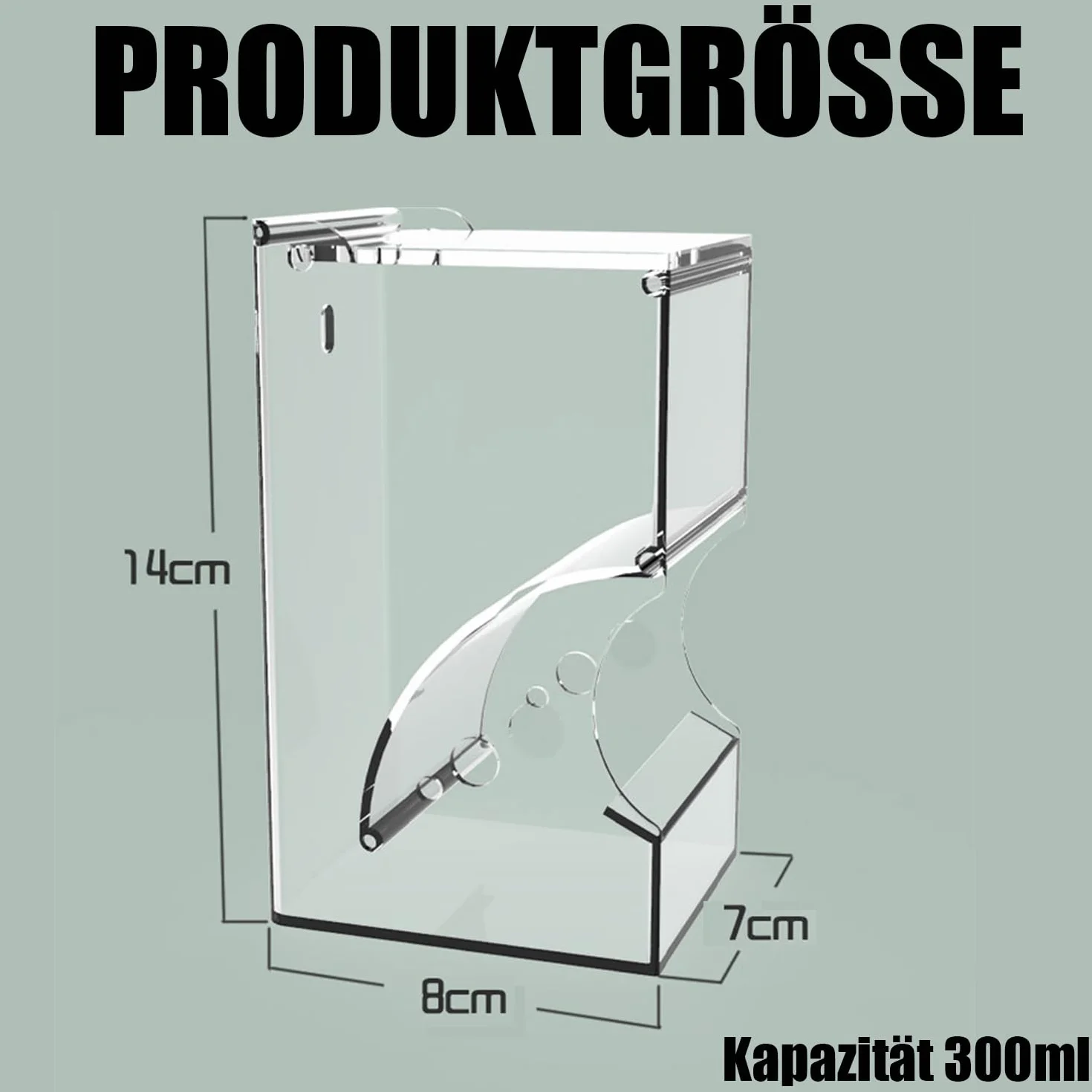 Przezroczysty akrylowy automatyczny dozownik pokarmu dla chomików 300 ml