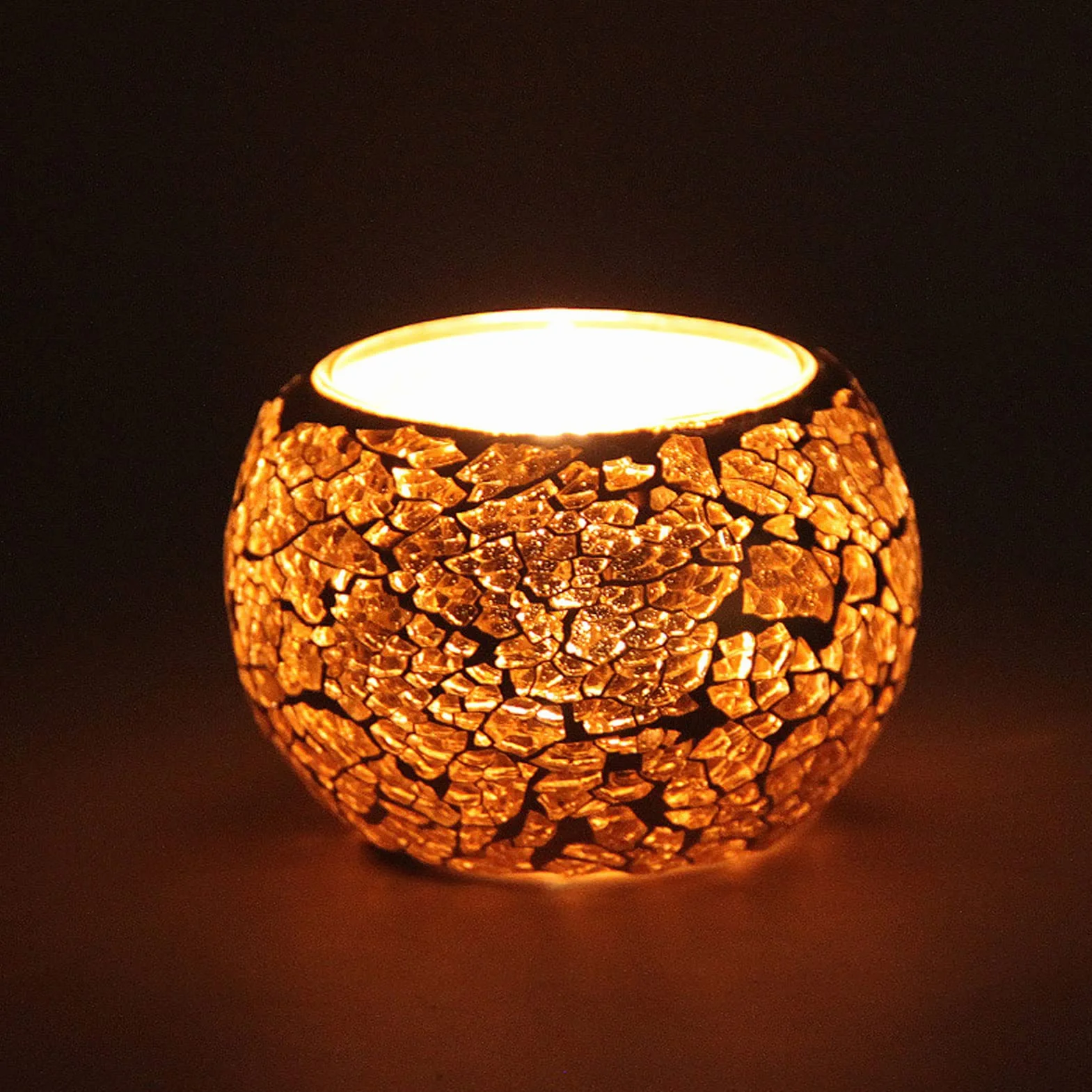 TEALIGHT Candle Holder, Gold Candle Holders Mosaic Glass Tealeght Candle Holder, Aromaterape Party Dekoracyjny Uchwyt świecy, Miski do Doniczki, Uchwyty na Długopis Biurowy