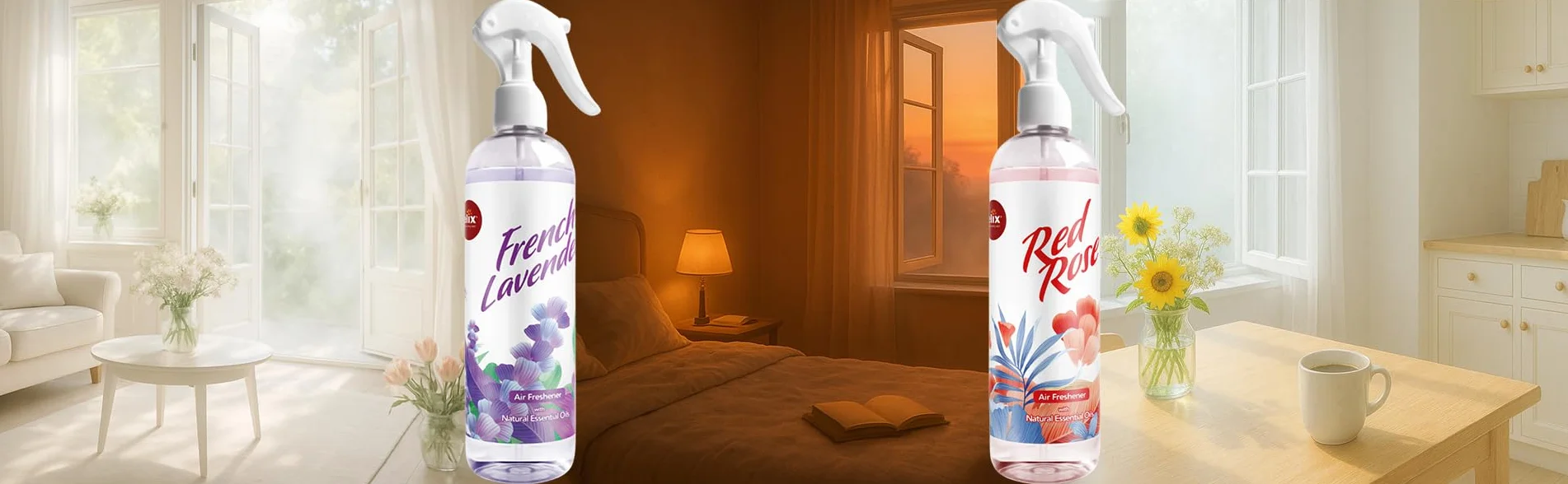 ELIX - Zapach do pomieszczeń w sprayu Red Rose – neutralizator zapachów bez aerozolu – 300 ml odświeżacz powietrza do mieszkania