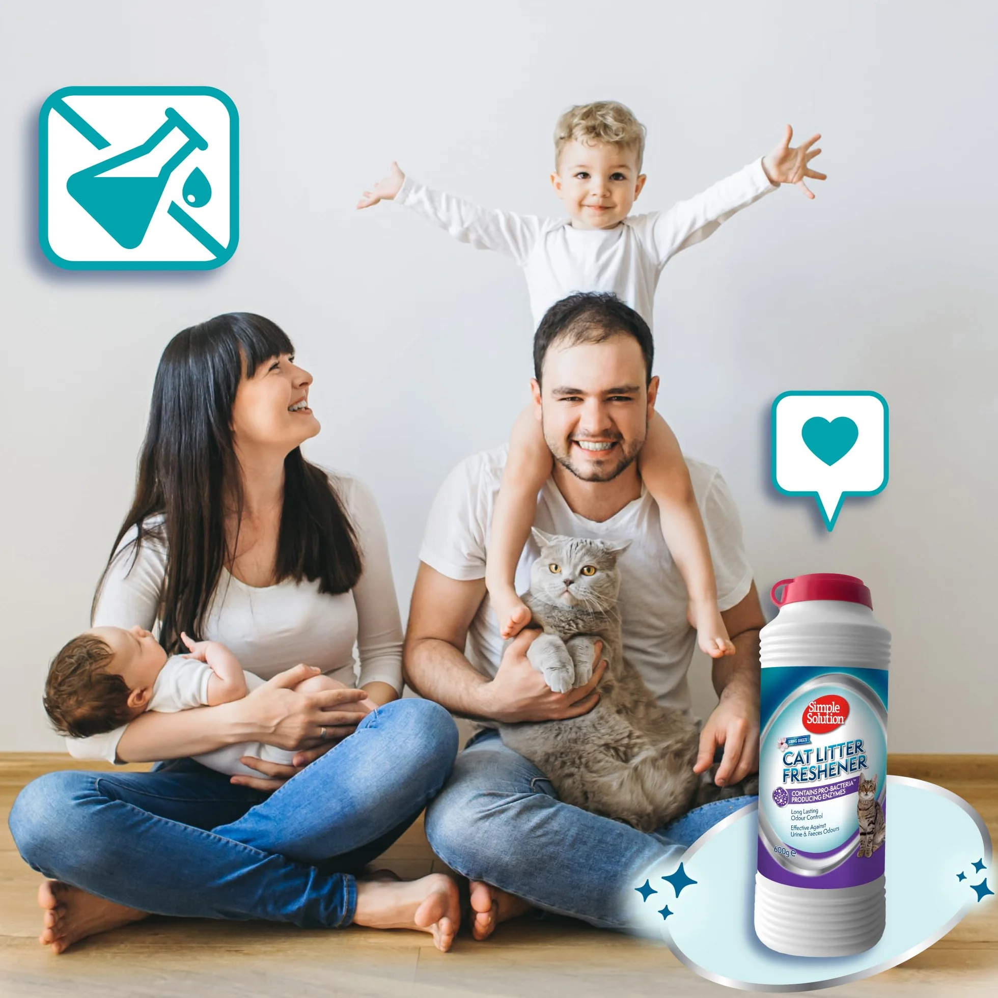 Simple Solution Odświeżacz żwirku dla kotów z enzymatycznymi granulkami czyszczącymi