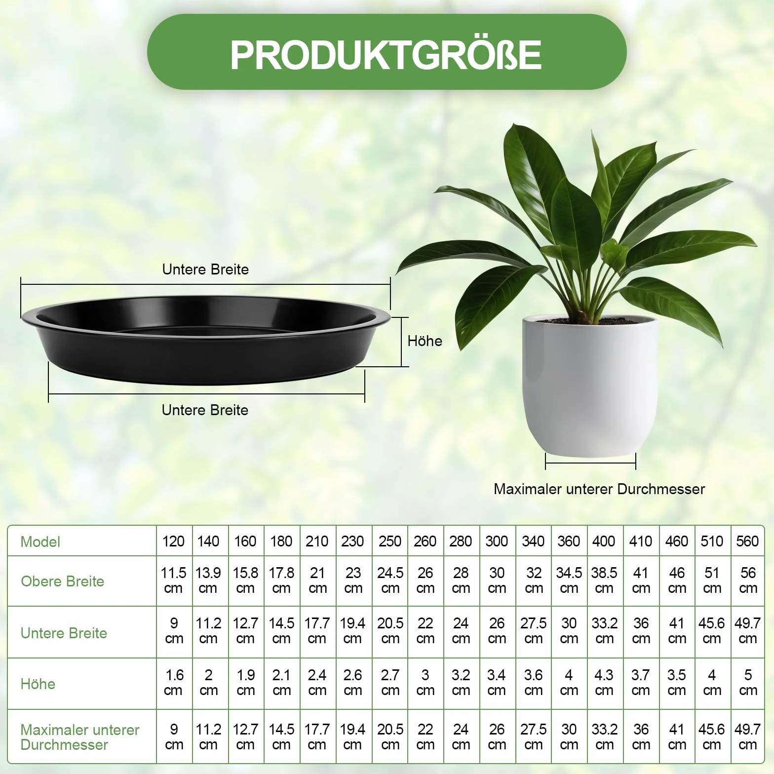 Podstawki pod doniczkę, 10 sztuk, z tworzywa sztucznego, Ø 14 cm, okrągłe, czarne, podstawki pod doniczki, do roślin wewnętrznych i zewnętrznych