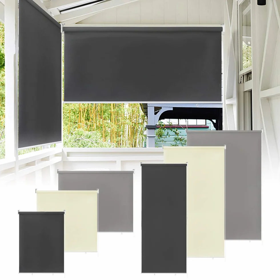 UISEBRT Roleta zewnętrzna, markiza pionowa, roleta balkonowa, do użytku na zewnątrz, roleta przeciwsłoneczna, ochrona przed promieniowaniem UV (180 cm x 240 cm, antracytowa)