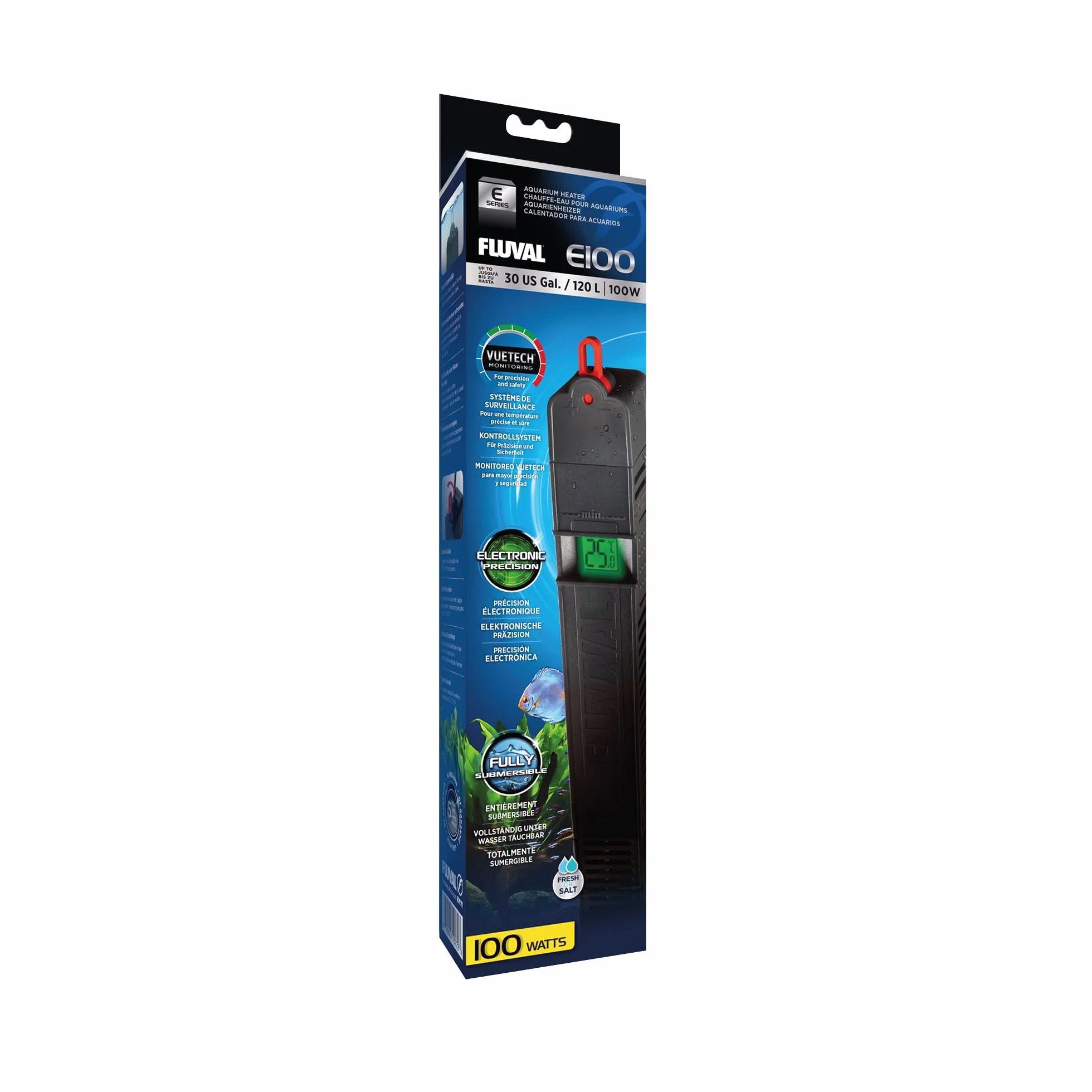 Fluval Elektryczny grzejnik akwariowy, do akwariów do 120 l, 100 W