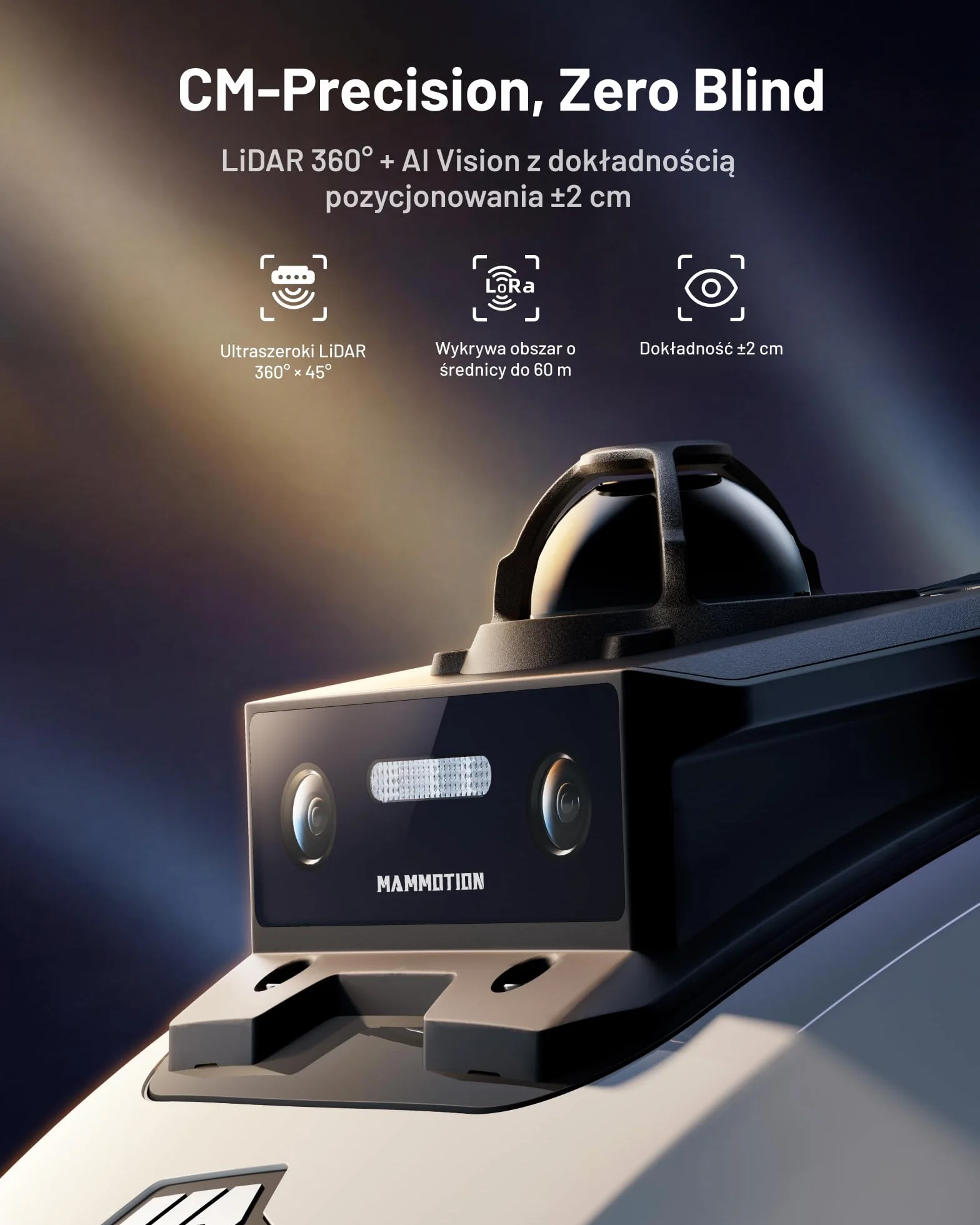 MAMMOTION YUKA mini 2 800 LiDAR Robot koszący bez przewodu obwodowego, rekomendowany 800 m³, LiDAR 360°+ AI Vision, rozpoznawanie ponad 300 przeszkód, DropMow, nachylenie 45%
