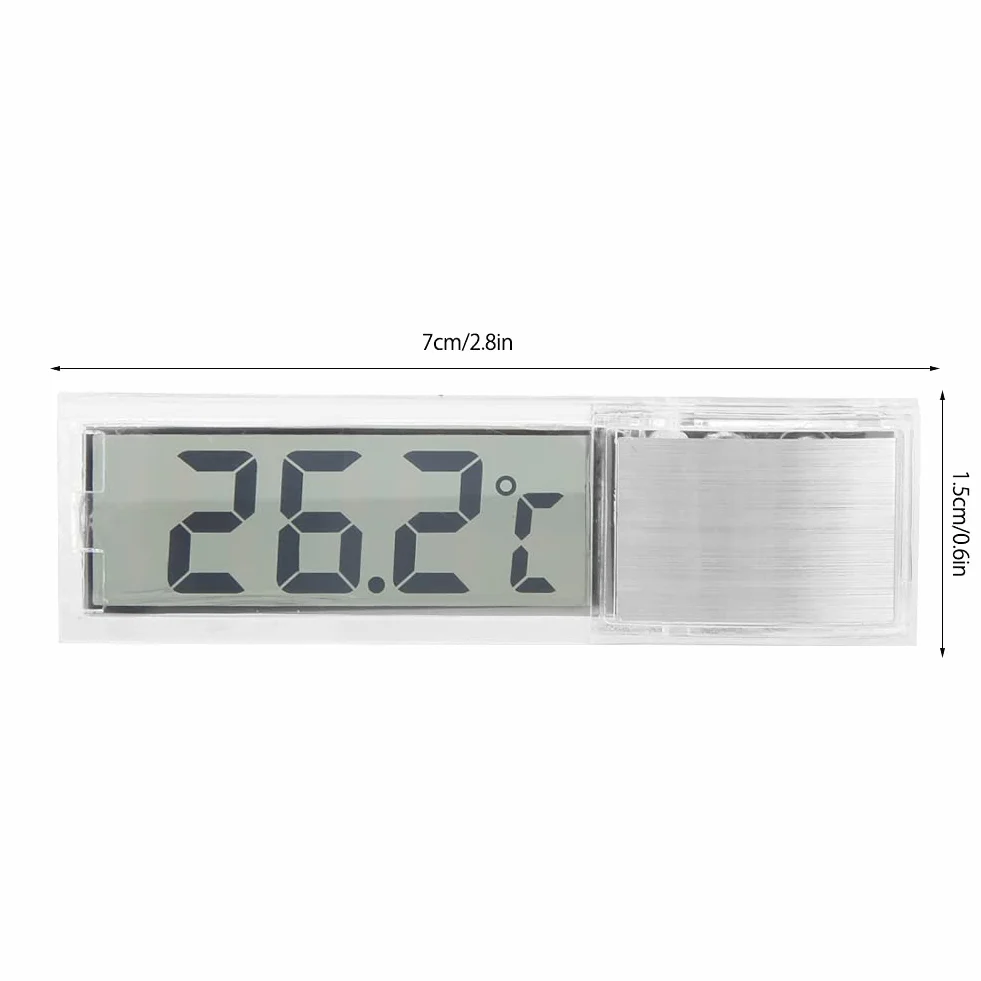 Cyfrowy Termometr do Akwarium, Termometr do Akwarium 3D z Dużym Wyświetlaczem LCD, Termometr do Gadów Elektroniczny Przezroczysty Wskaźnik Temperatury do Pomiaru Temperatury Wody