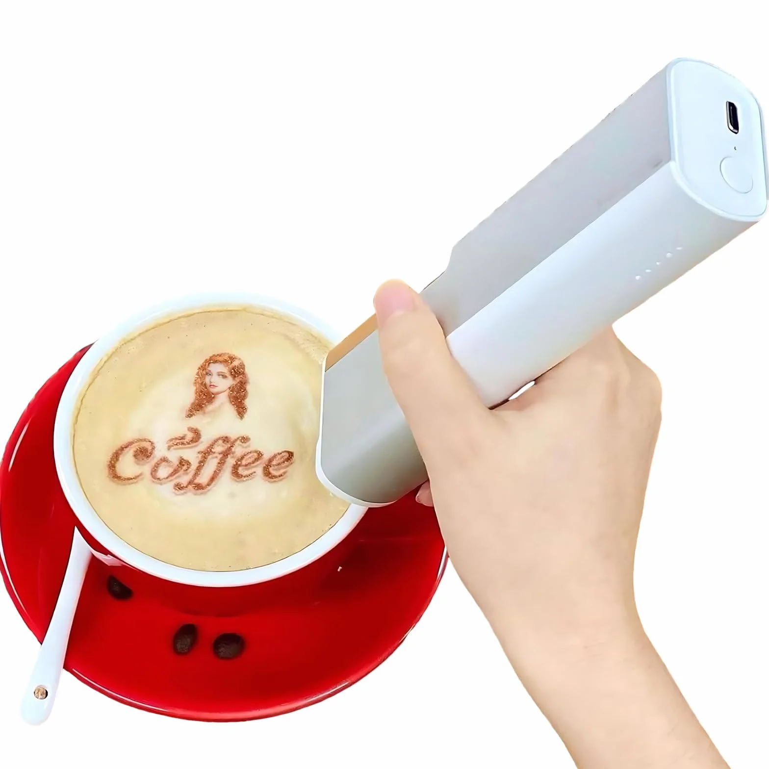 Jadalna Drukarka Do Wypieków I Latte Drukarka Latte Mini Pisak Do żywności Do Ciast I Ciastek – Przenośna Drukarka Spożywcza Do Użytku Domowego Red