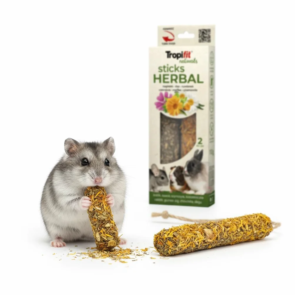 TROPIFIT NATURALS STICKS HERBAL 110G Naturalna Kolba Ziołowa dla Królika, Kawii, Szynszyli, Koszatniczki Bez Zbóż, Cukru