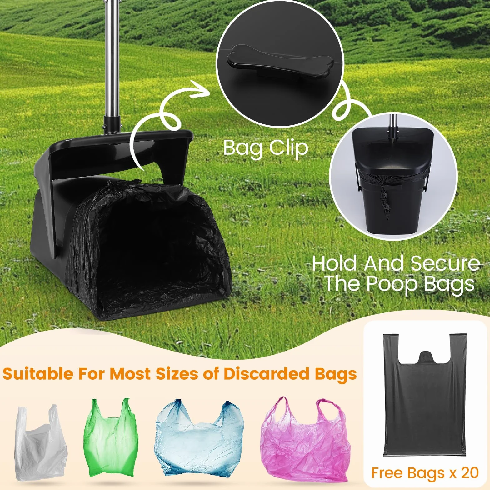 HAPPY HACHI Pooper Scooper z pojemnikiem 102 cm obrotowy dla psów
