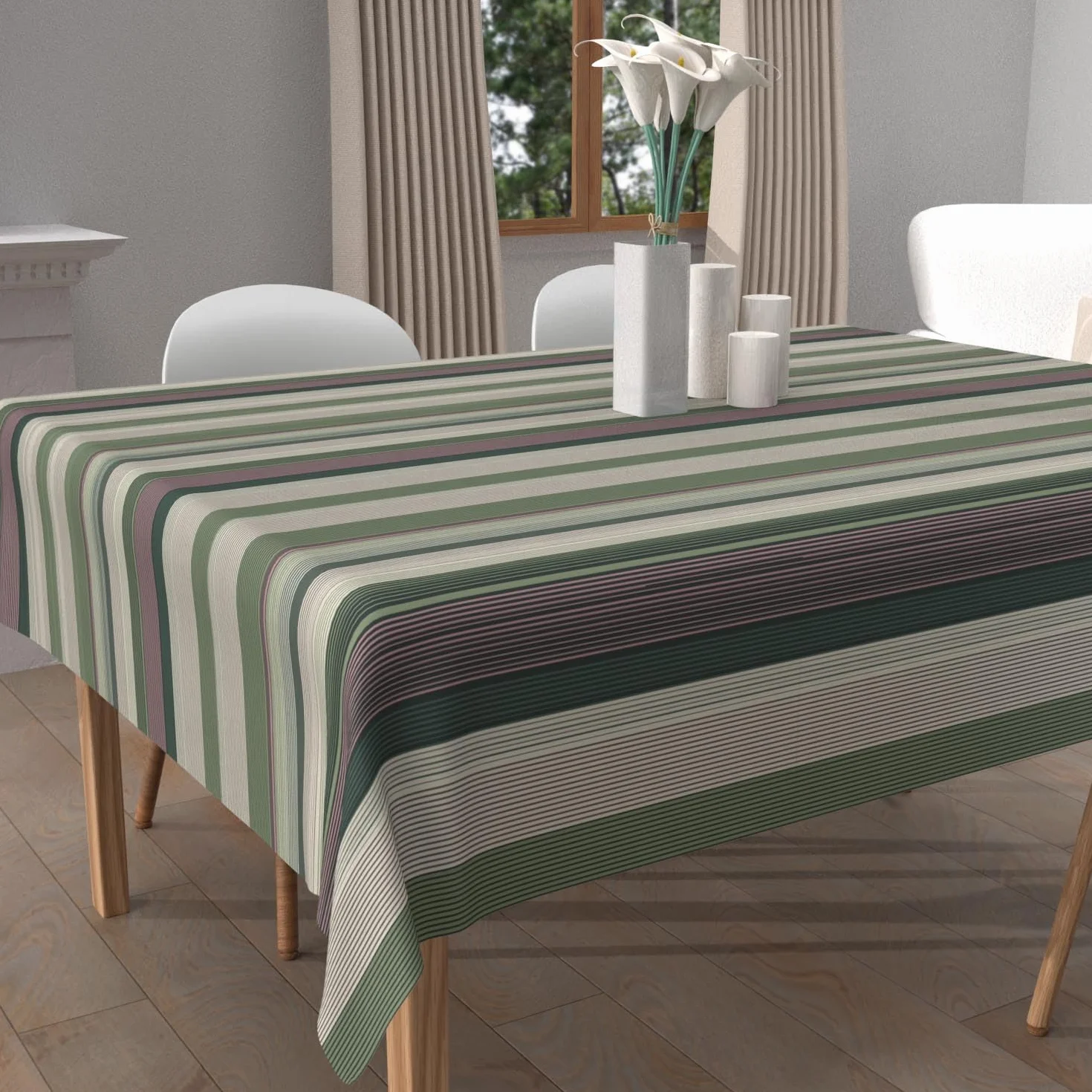 Soleil d'ocre Kwadratowy obrus z nadrukiem 180x180 cm BAYADERES Khaki