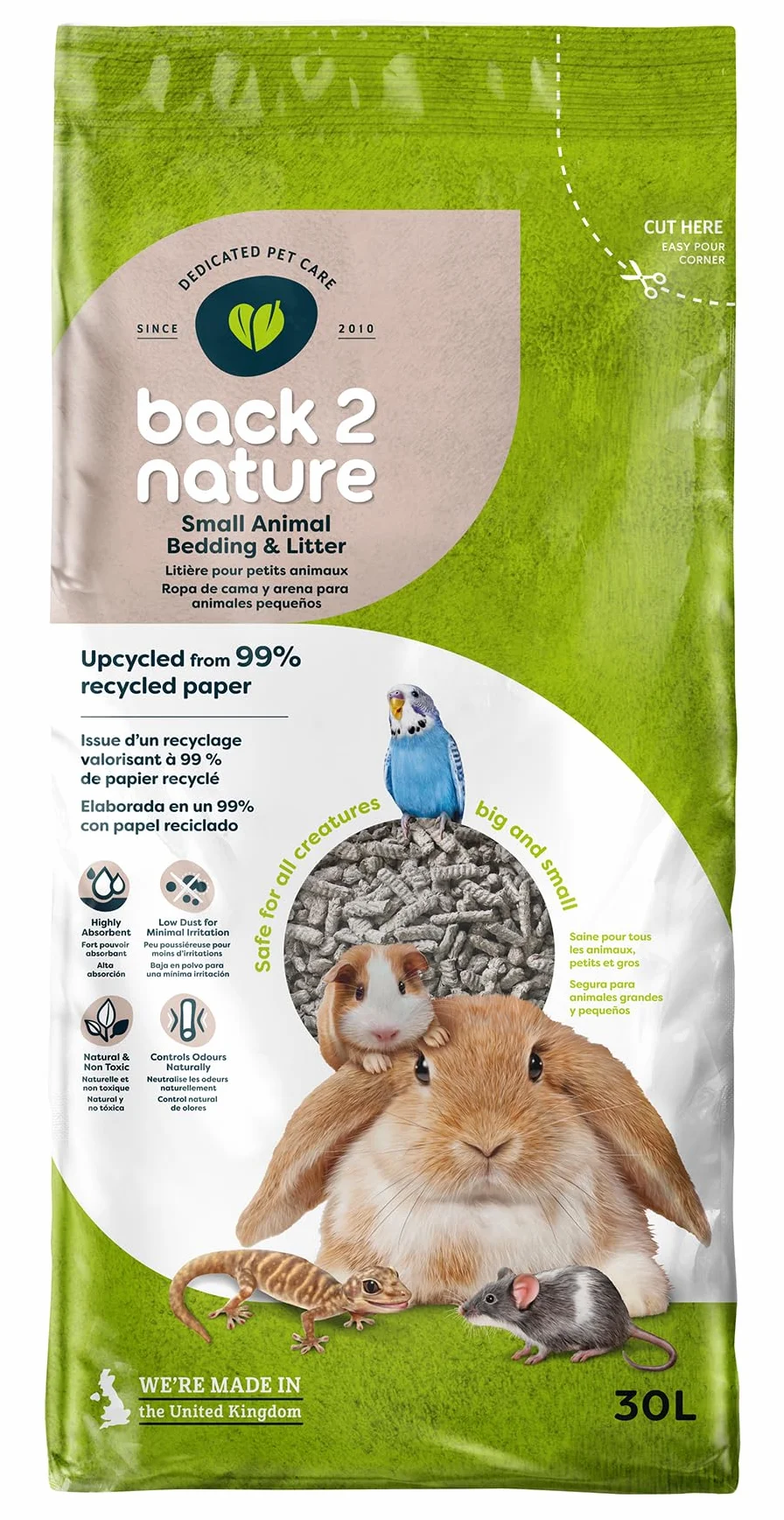 Back-2-Nature ściółka dla małych zwierząt 30L