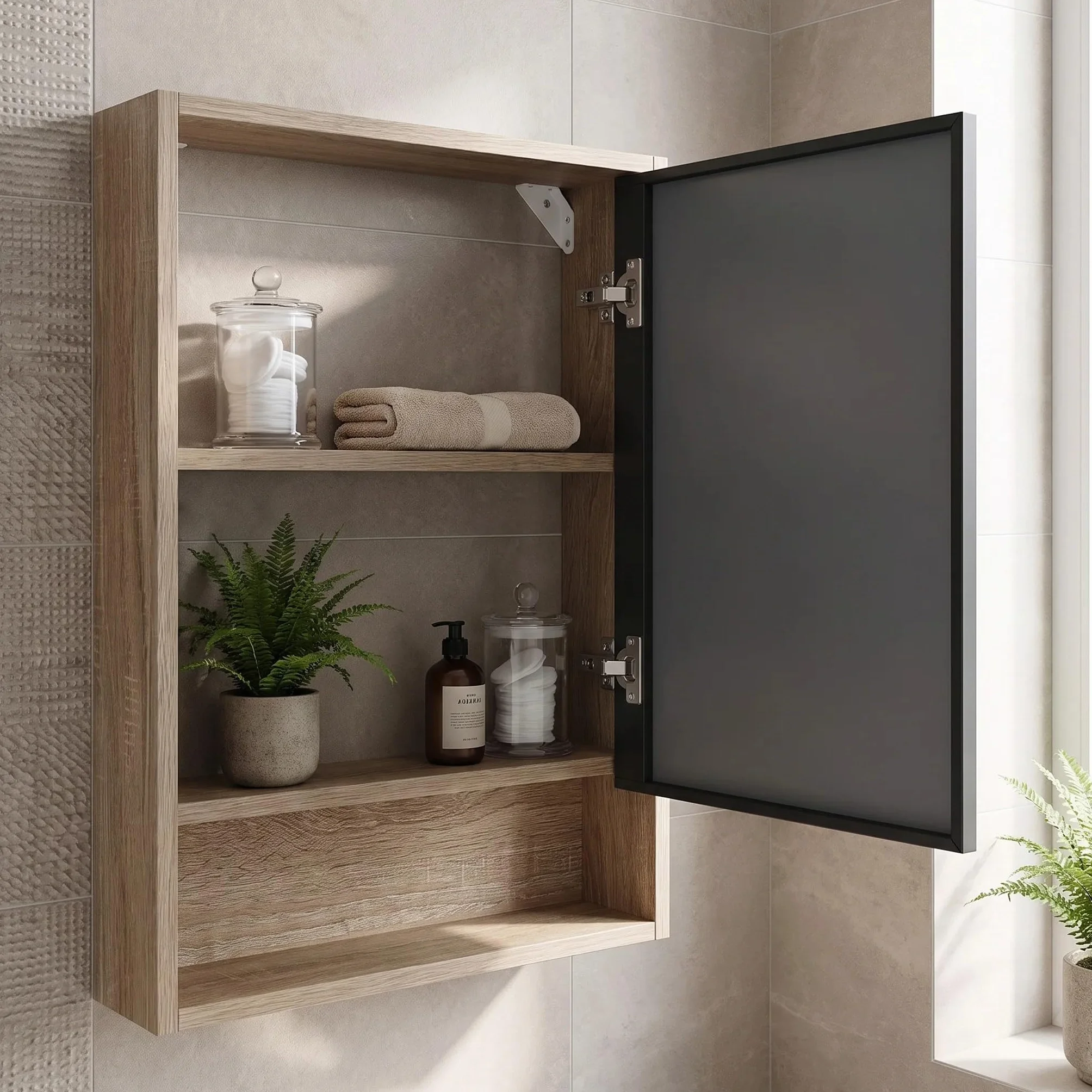 Rea - Zestaw Mebli Łazienkowych Z Umywalką Db68-60 60cm Beżowy, Brązowy - 47,5x60,5x46 cm