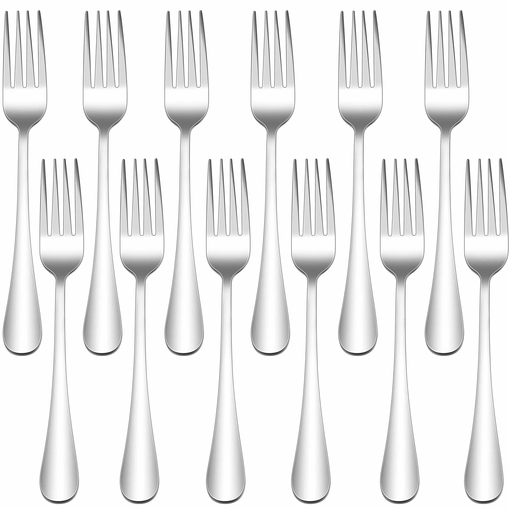 Widelce 12 sztuk, Joyfair stal nierdzewna widelce stołowe, zestaw widelców do menu, eleganckie i nowoczesne widelce, 19,5 cm duże widelce jadalniane do domu/restauracji/hotelu, polerowane na wysoki