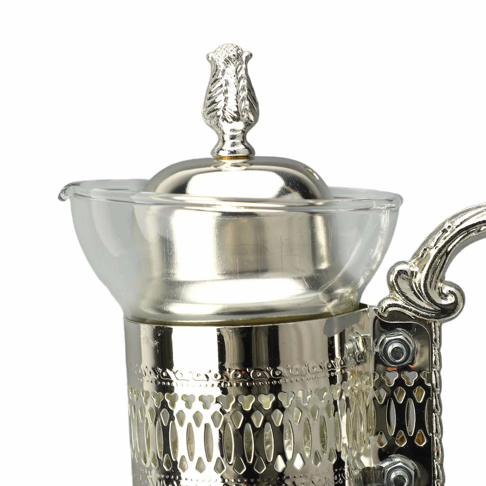 Zestaw Tureckich Dzbanków do Kawy w Stylu Vintage, Zestaw Ozdobnych Szklanych Czajników, Podgrzewany Szklany Czajnik do Herbaty z pokrywką i filiżanką, Turecki Zestaw do Herbaty