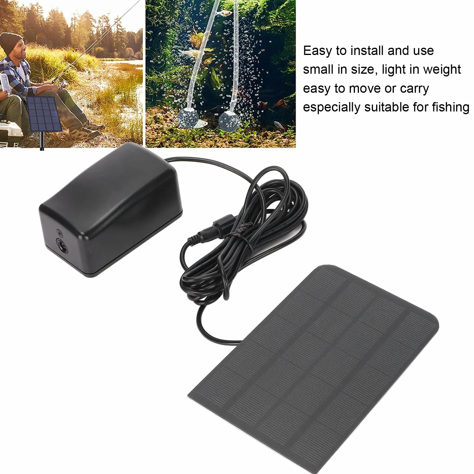lyrlody Solarna Pompa Tlenowa 2,5 W Przenośny Aerator do Zbiornika na Ryby