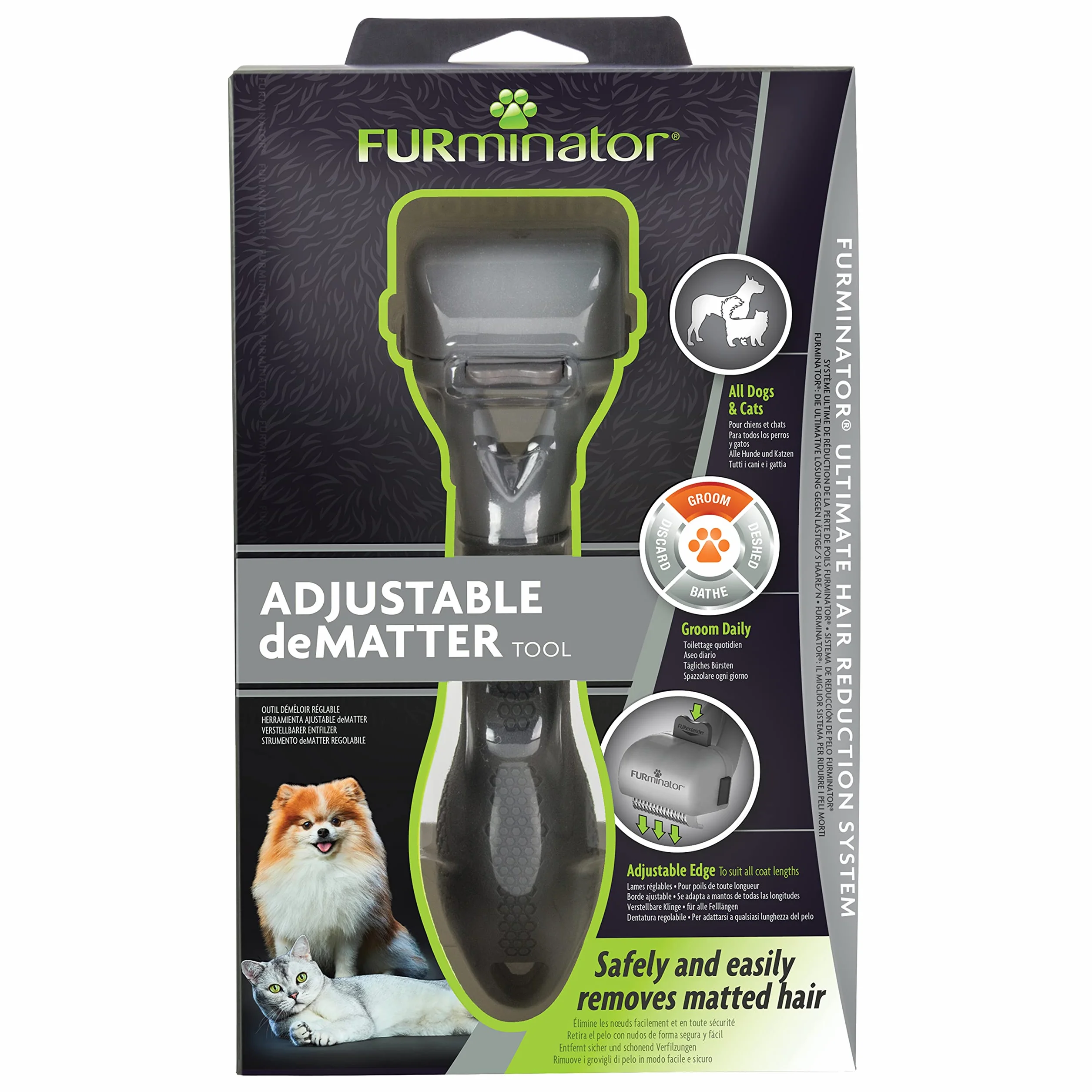 Furminator 141617 Grzebień dla Psów i Kotów, Szary