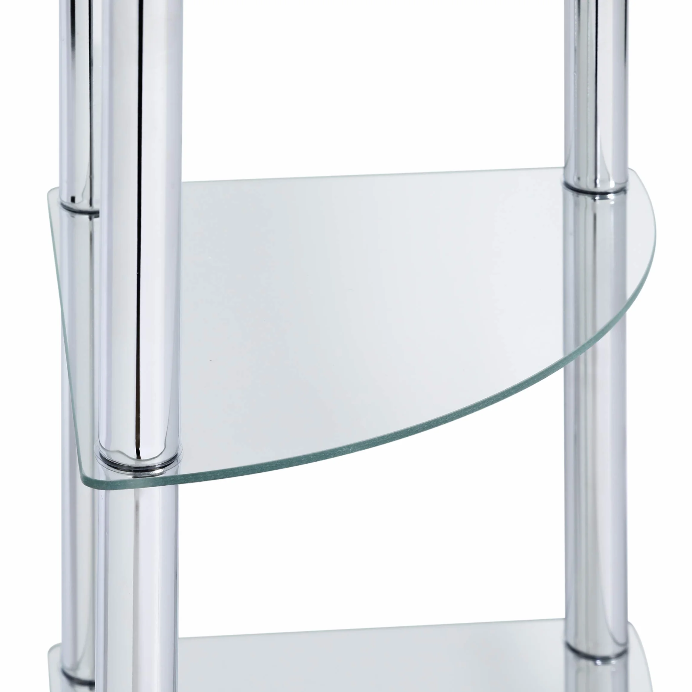 Axxentia Bad Solanio 282134 stojący regał narożny chromowany 4 szklane półki 30 x 30 x 108 cm