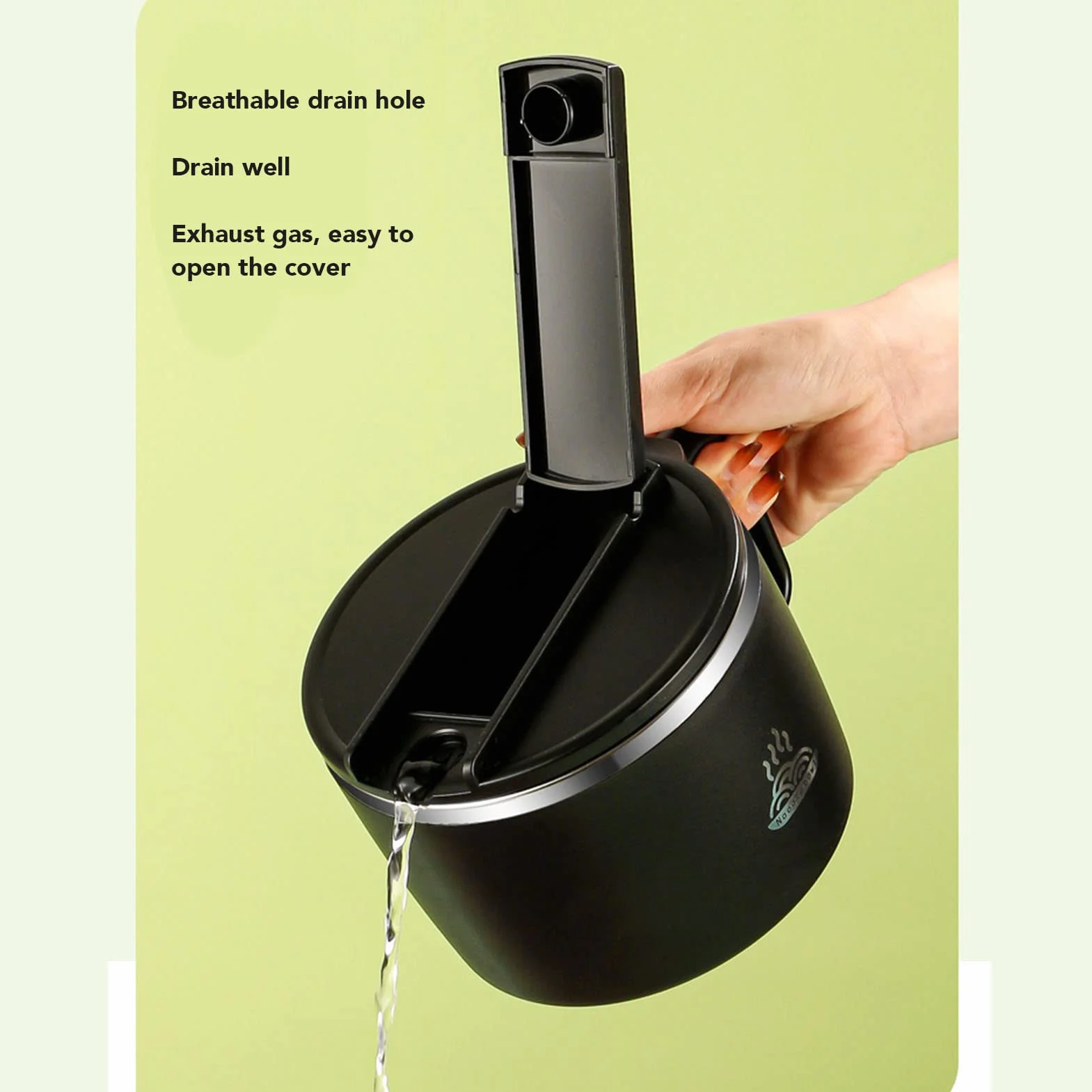 Ejoyous Miska na ramen z pokrywką, miska na makaron ze stali nierdzewnej 1200 ml Box japońska miska na zupę natychmiastowa przenośna miska na makaron miski do makaronu