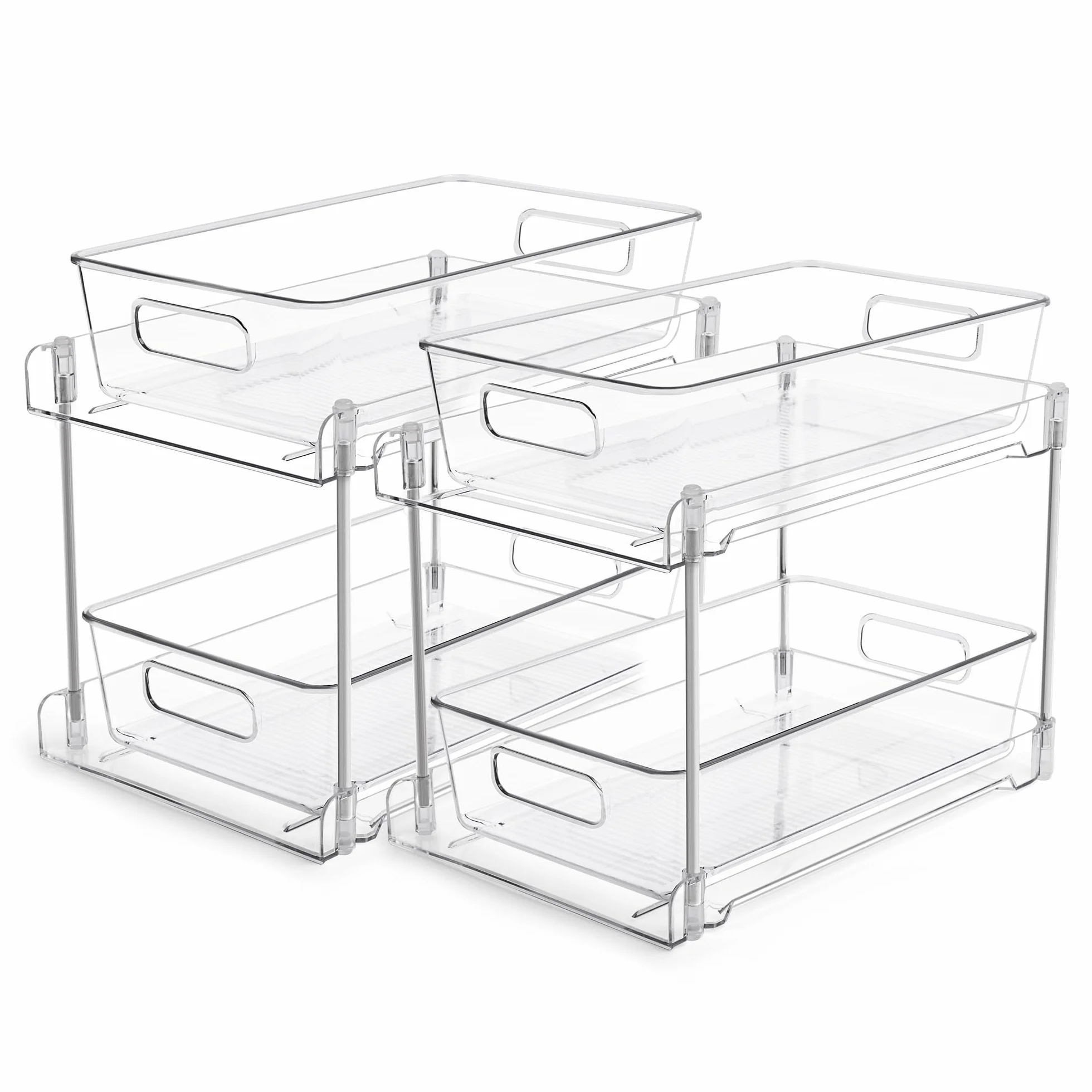 Vtopmart Wielofunkcyjny organizer szafki zlewozmywakowej, 2 sztuki szafka kuchenna, dwuwarstwowa szafka dolna pod zlew, kuchnia, łazienka, schowek