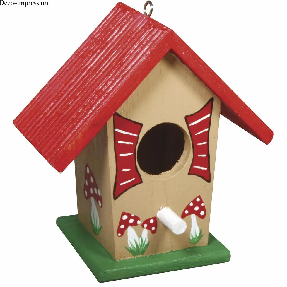 Rayher 62290000 drewniany domek dla ptaków FSC Mix Credit, 12 x 7,5 x 13 cm