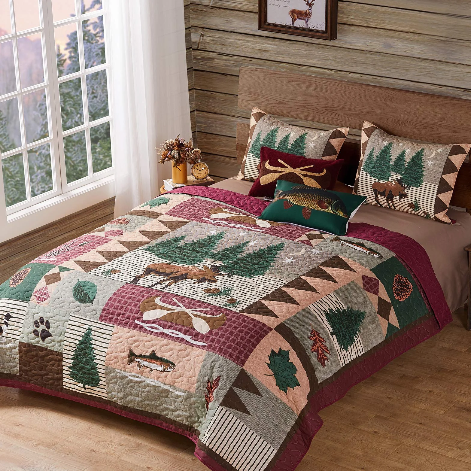 Greenland Home Zestaw kołder, mieszanka poliestru, naturalna, królowa
