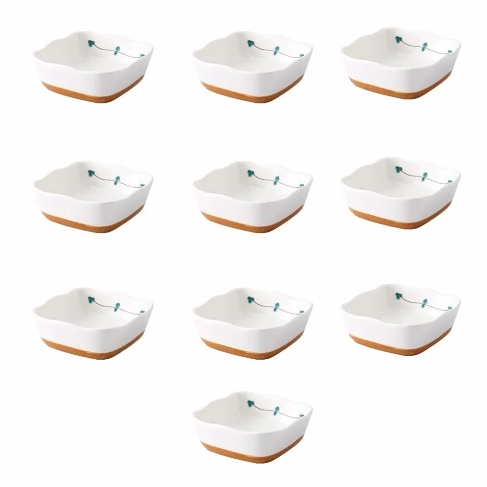 Miski do maczania Ceramiczne marynaty sos ocet dipping sos dom suszone owoce przekąski restauracja przystawki małe dania sushi kwadratowe naczynia miski (kolor: C)