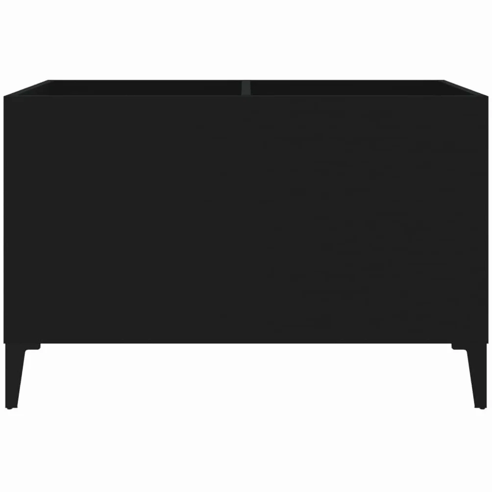 Hothingwell Szafka na płyty czarna 74,5 x 38 x 48 cm z drewna inżynieryjnego, szafka do przechowywania płyt winylowych z przestronnymi półkami, idealna jako szafka boczna do salonu lub szafka do