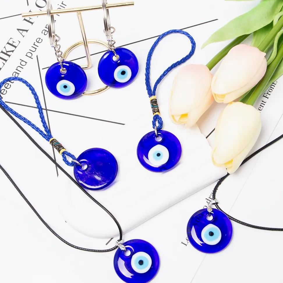 6 sztuk tureckie niebieskie oko złe oko auto lusterko wsteczne zawieszka tureckie charms Nazar Boncuk Evil Eye dekoracja wiszące