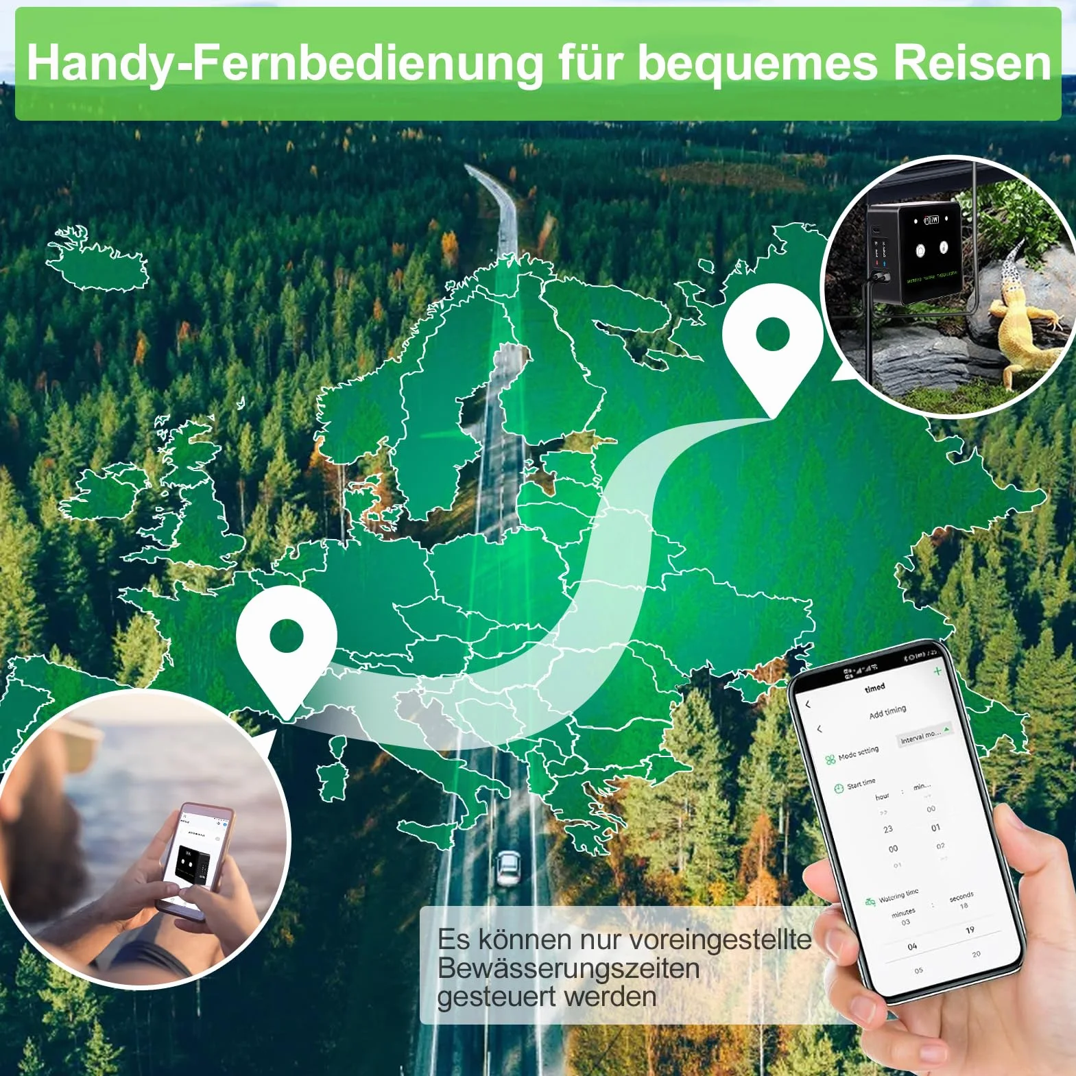 Nawilżacz powietrza terrarium inteligentny system mgiełki gadów 360° timer pilot zdalnego sterowania automatyczny przezroczysty