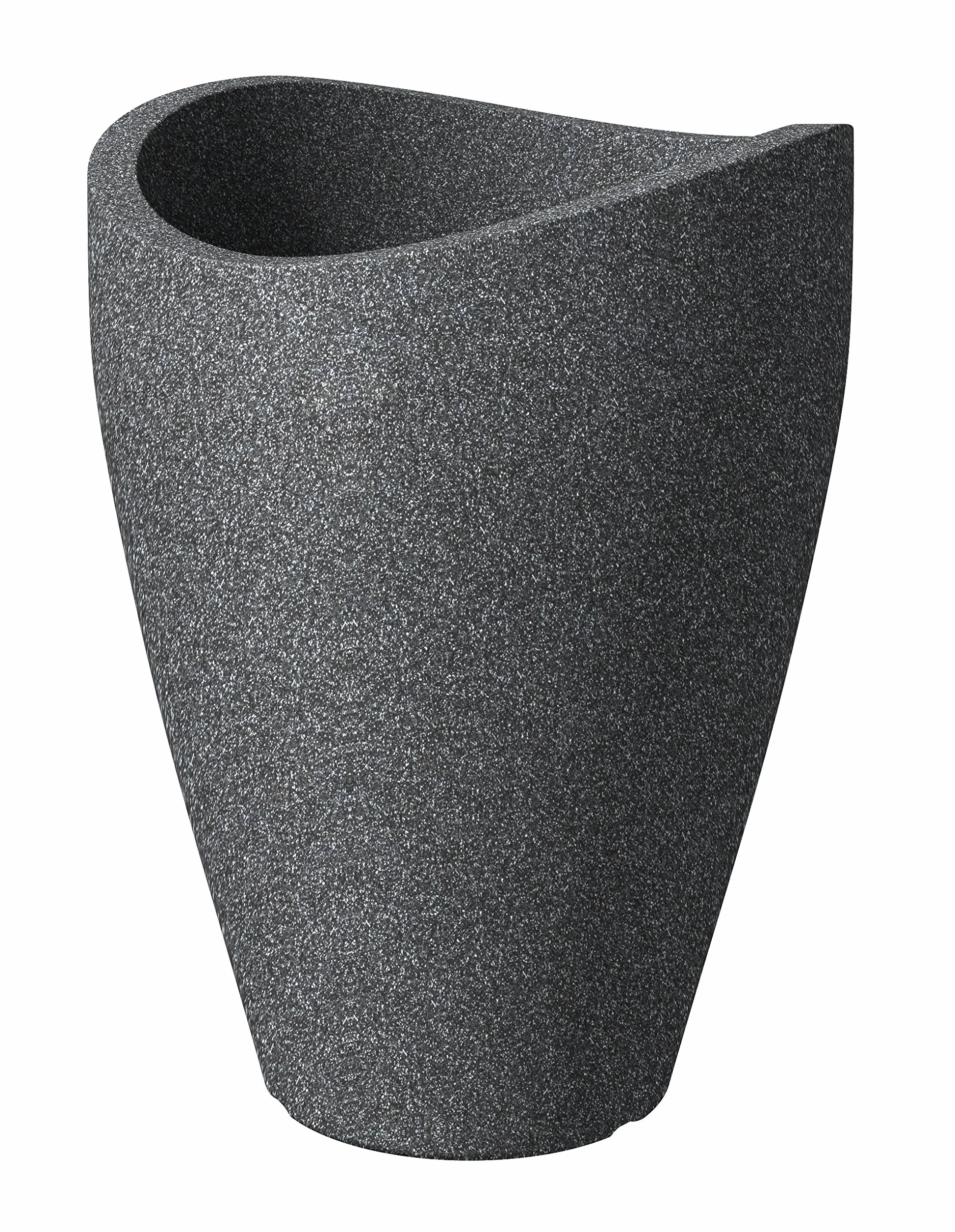 Scheurich Wave Globe High, wysokie naczynie z tworzywa sztucznego, czarno-granit, średnica 50,5 cm, wysokość 67 cm, pojemność 33 l.