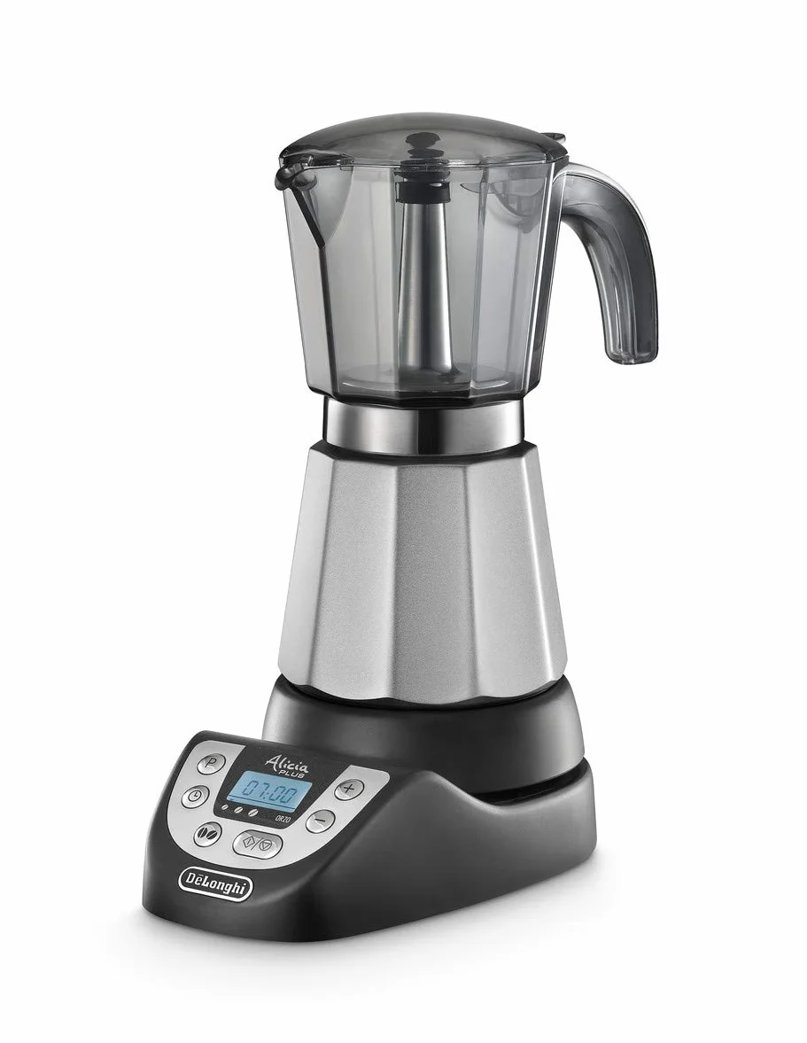 De'Longhi Alicia PLUS EMKP 63.B elektryczny ekspres do kawy do moki, 3-6 filiżanek, 450 W, czarny/srebrny