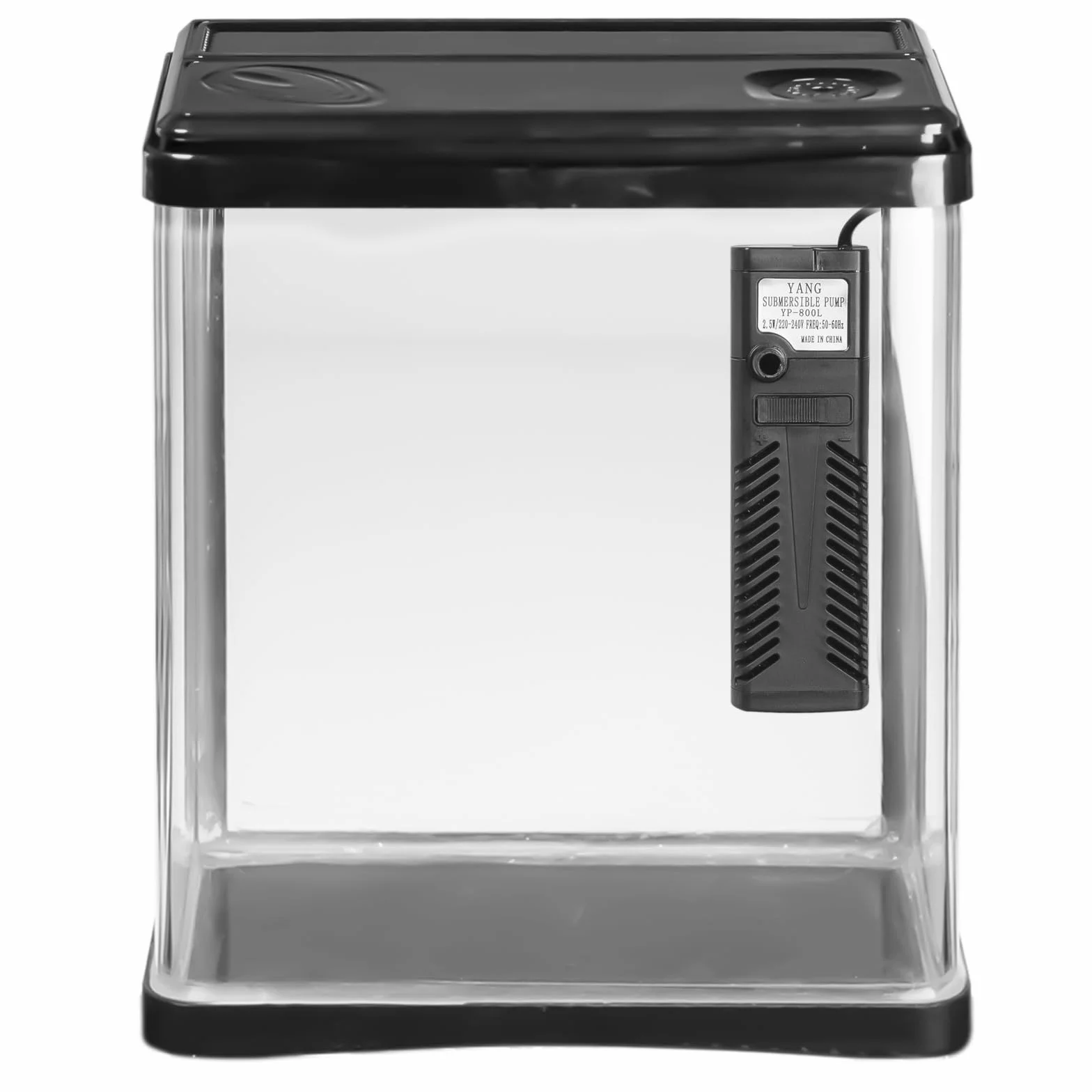 Arona - elegancki zestaw do akwarium 3 l w kolorze czarnym – kompletny zestaw z filtrem, oświetleniem LED i osłoną – idealny dla początkujących, do biura i mieszkania
