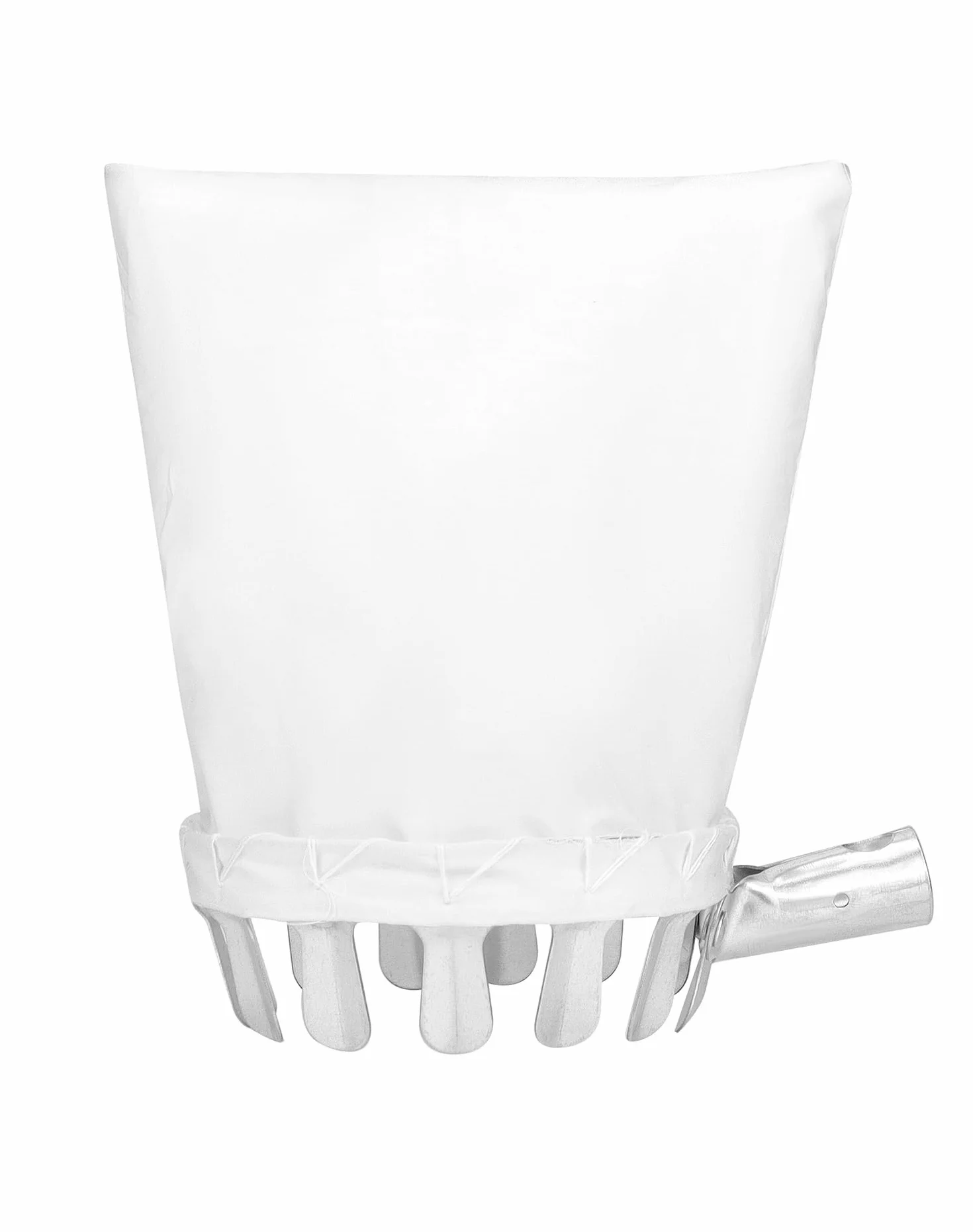 QWORK® Metalowy zbierak do owoców zbieracz do jabłek zbieracz do wiśni z bawełnianą torbą - Ø14cm
