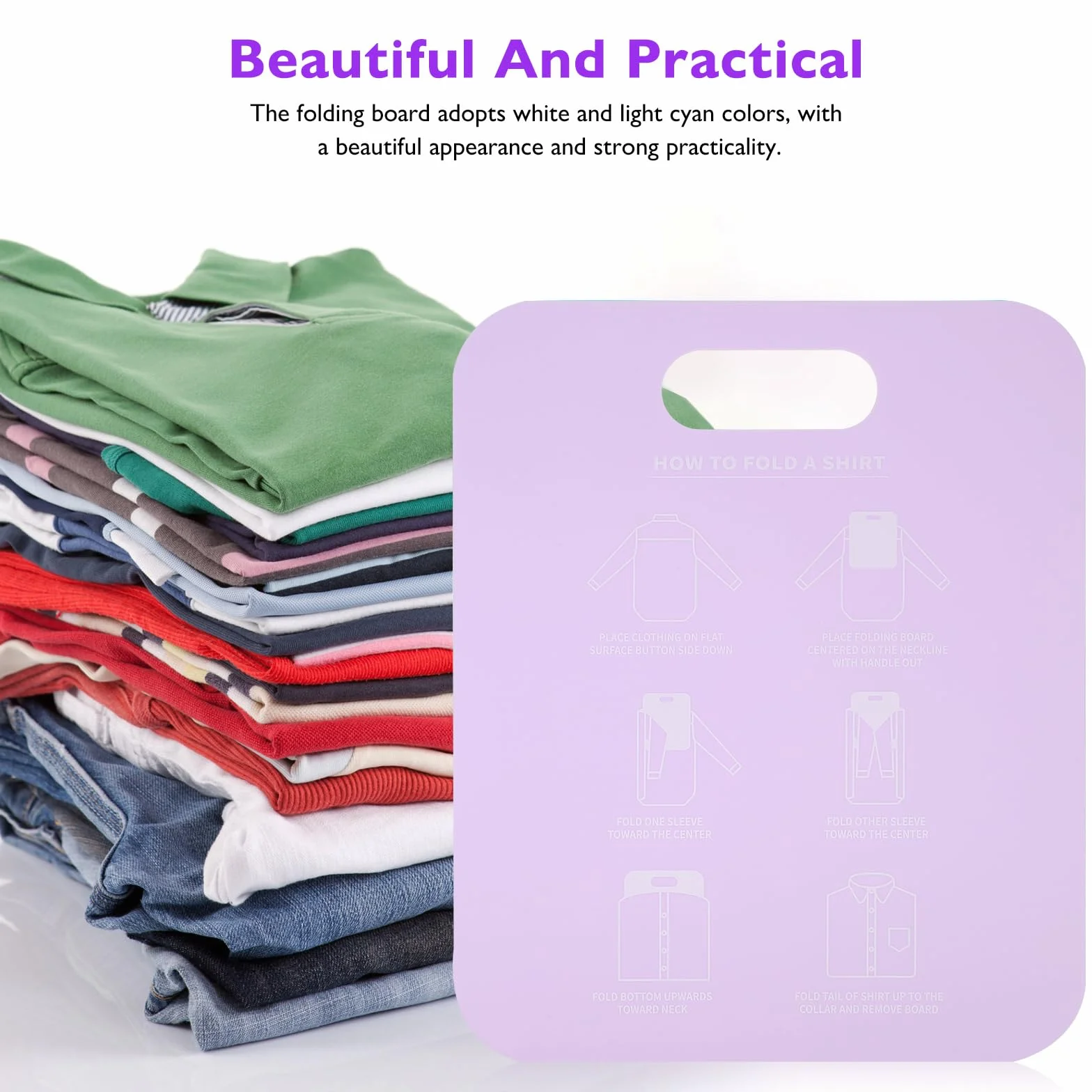 Zerodeko Lazy organizer na ubrania, 2 sztuki, deska do składania koszuli, z tworzywa sztucznego, segregator odzieży, deska do składania ubrań, segregatorów, t-shirtów, segregatorów, koszul, dla