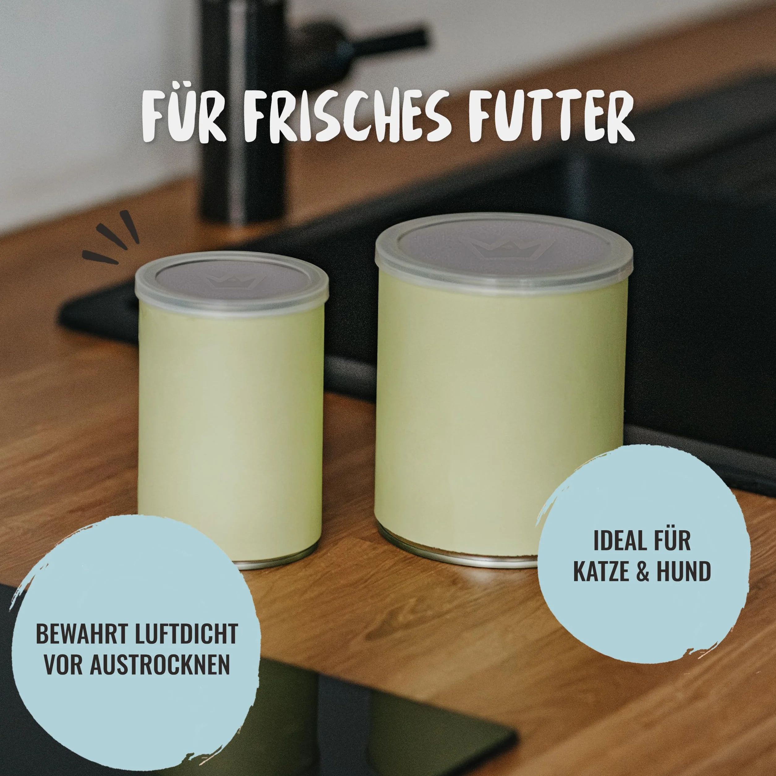 Rudelkönig Can Lids 200g/400g - 3 szt. - Silikonowe pokrywki do karmy dla psów i kotów, mycie w zmywarce