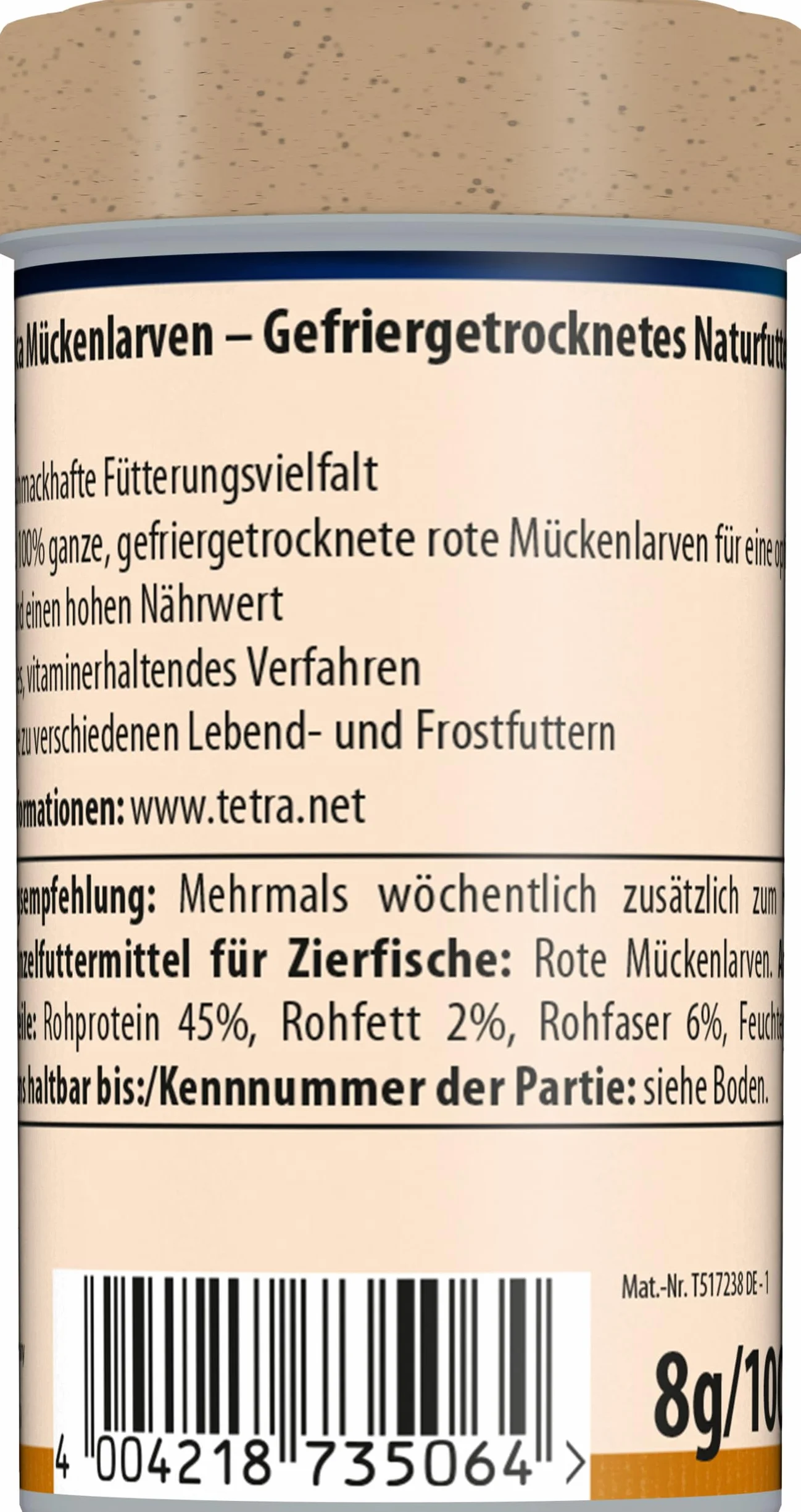 Tetra Delica Bloodworms, naturalna karma dla ryb ozdobnych, liofilizowane czerwone larwy komarów, puszka 100 ml