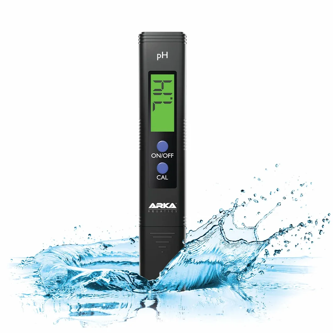 ARKA myAQUA® pH Meter - Zakres pomiarowy: 0-14 pH, idealny do akwarium morskiego i słodkowodnego, basenu, stawu, wody osmozowej, wody pitnej i wielu innych płynów, w zestawie proszek kalibracyjny,