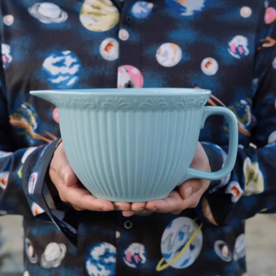 Sosjerka Ceramiczna Podszkliwna Kolorowa Pionowa Miska Do Ubijania Jajek, Odpływ, Gotowania, Wiadro Na Sos Dzbanek na Sos
