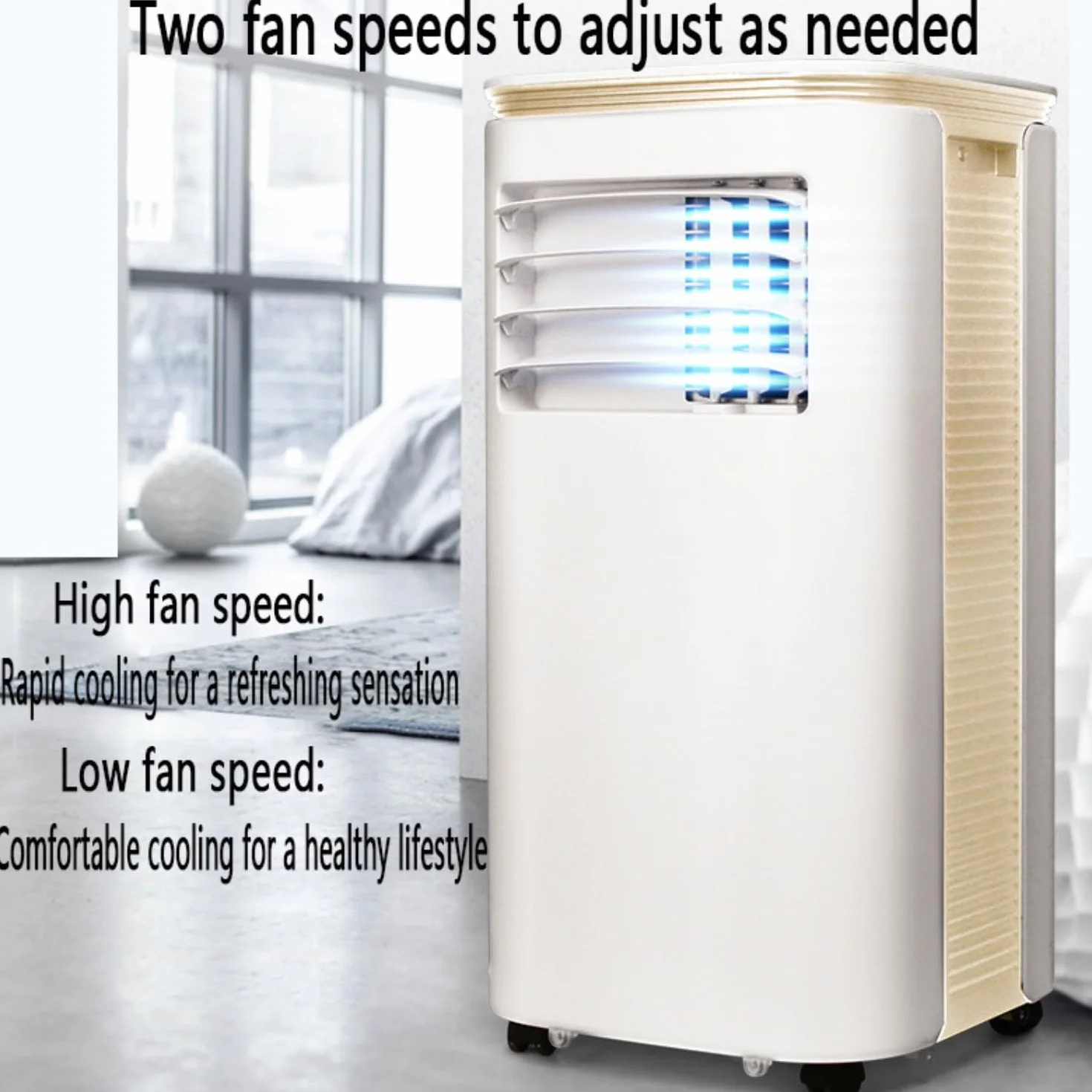7000 BTU Przenośny klimatyzator z pilotem, osuszacz wentylatora chłodzącego 3 w 1, 24h Timer, 120 Oscillat, zestaw okienny do biura w sypialni, tryb cichego sp, łatwa instalacja