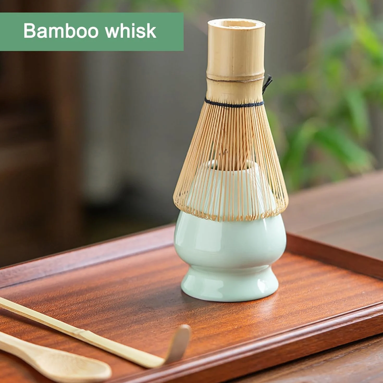 Zestaw 5-częściowy Matcha Set zawiera Matcha Besen i akcesoria - Matcha Tea Set z sitkiem do matchy stojakiem na trzepaczkę bambusową łyżeczką i miseczką do matchy - Idealny dla miłośników matchy jasn