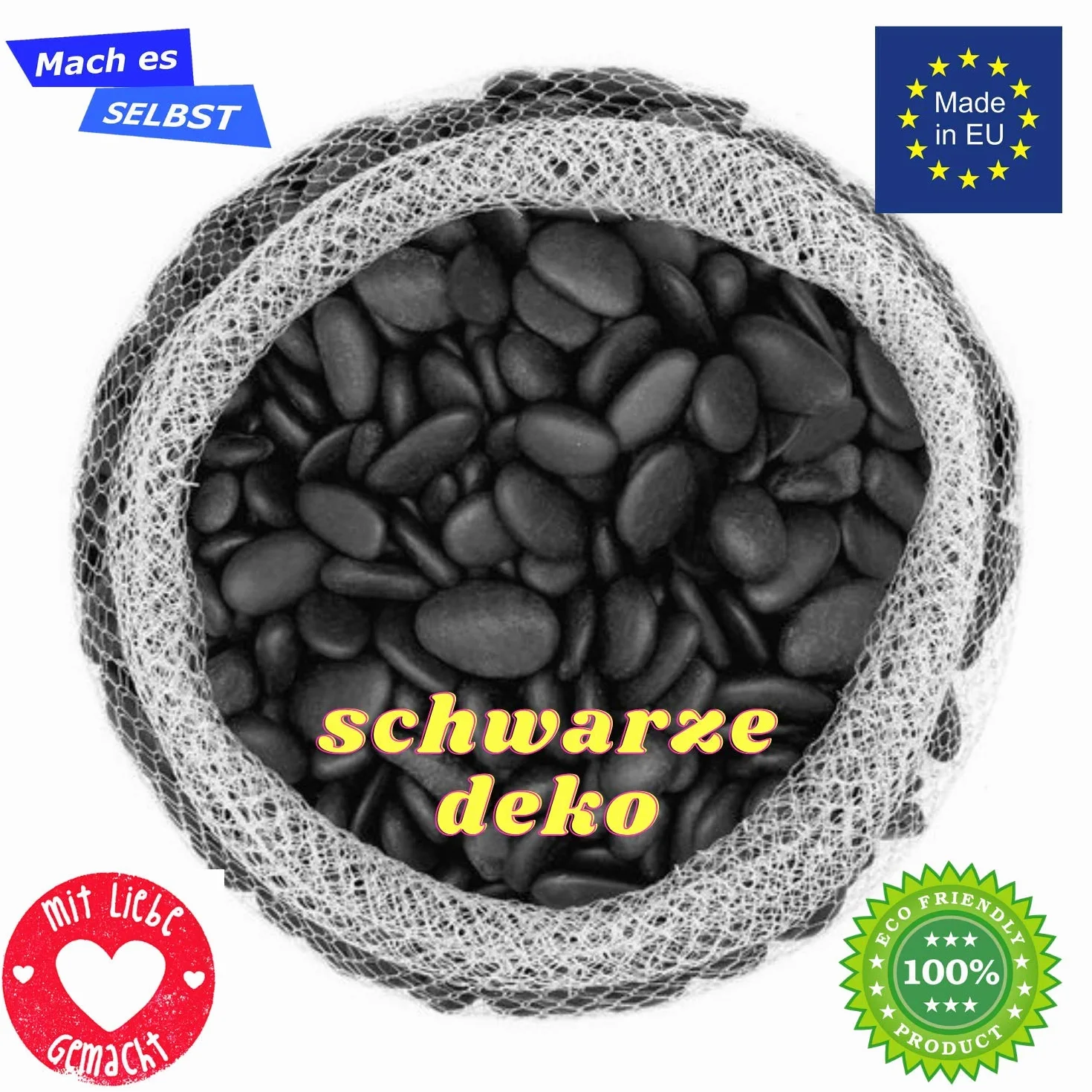 Kamienie dekoracyjne akwarium czarne żwir 20-40 mm 950 g