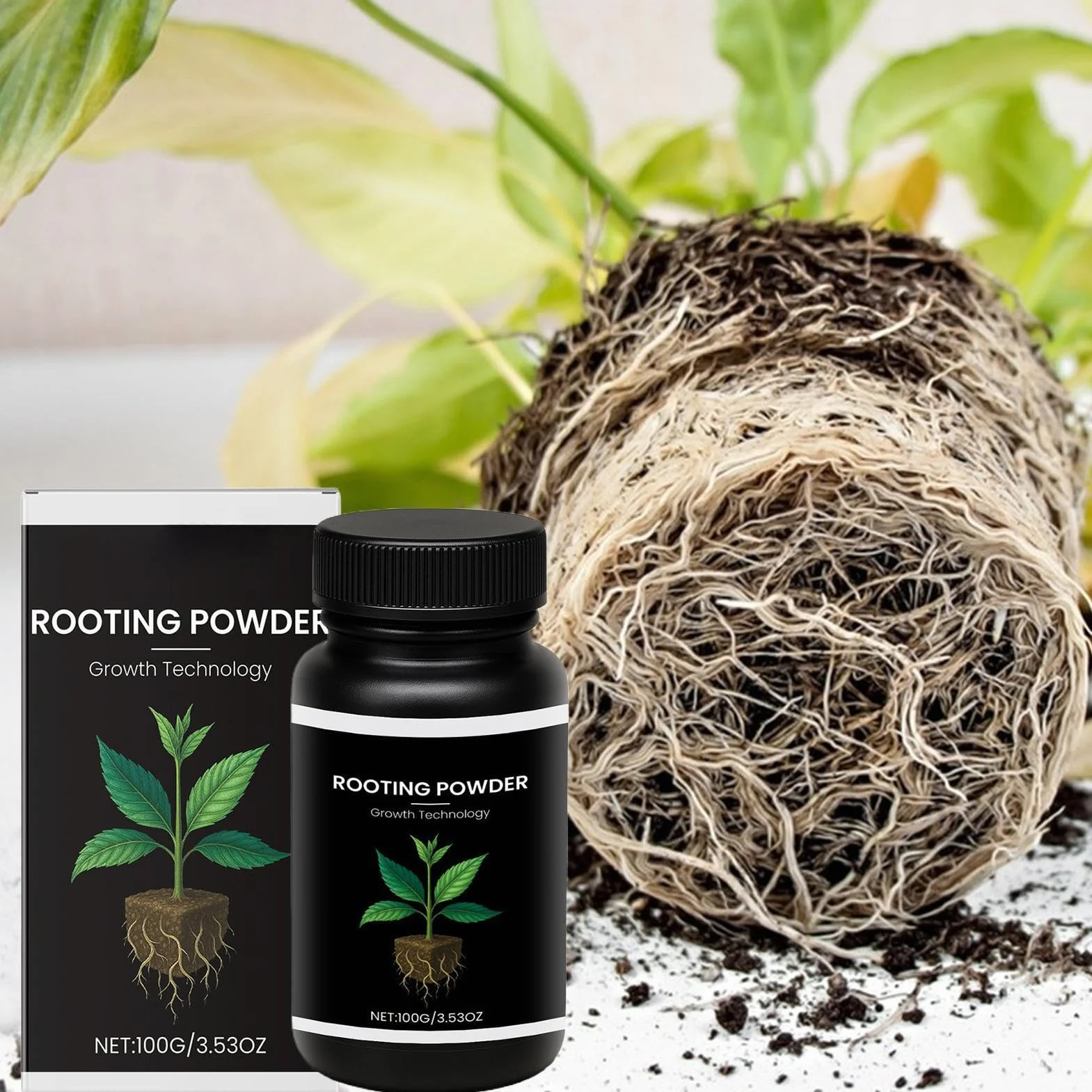 Plant Rooting Powder, Water Soluble Fertilizer Mix, Formula, Stem Cutting, Fast Root Boost For Indoor Plants, Garden Flowers, Vegetables, Backyard, Greenhouse, Nursery